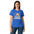 Stay Powered Pixel Star retro 8-bit gaming women's t-shirt in Royal Blue, semi-fitted softstyle cotton, front view