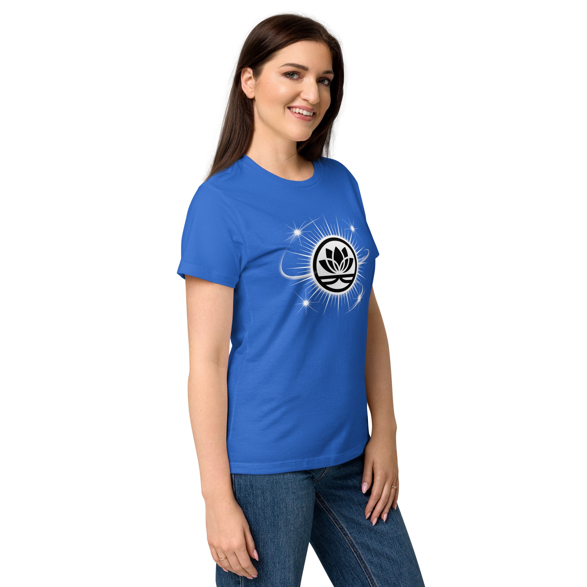 Lotus Martial Arts Symbol T-Shirt – womens basic softstyle royal right front