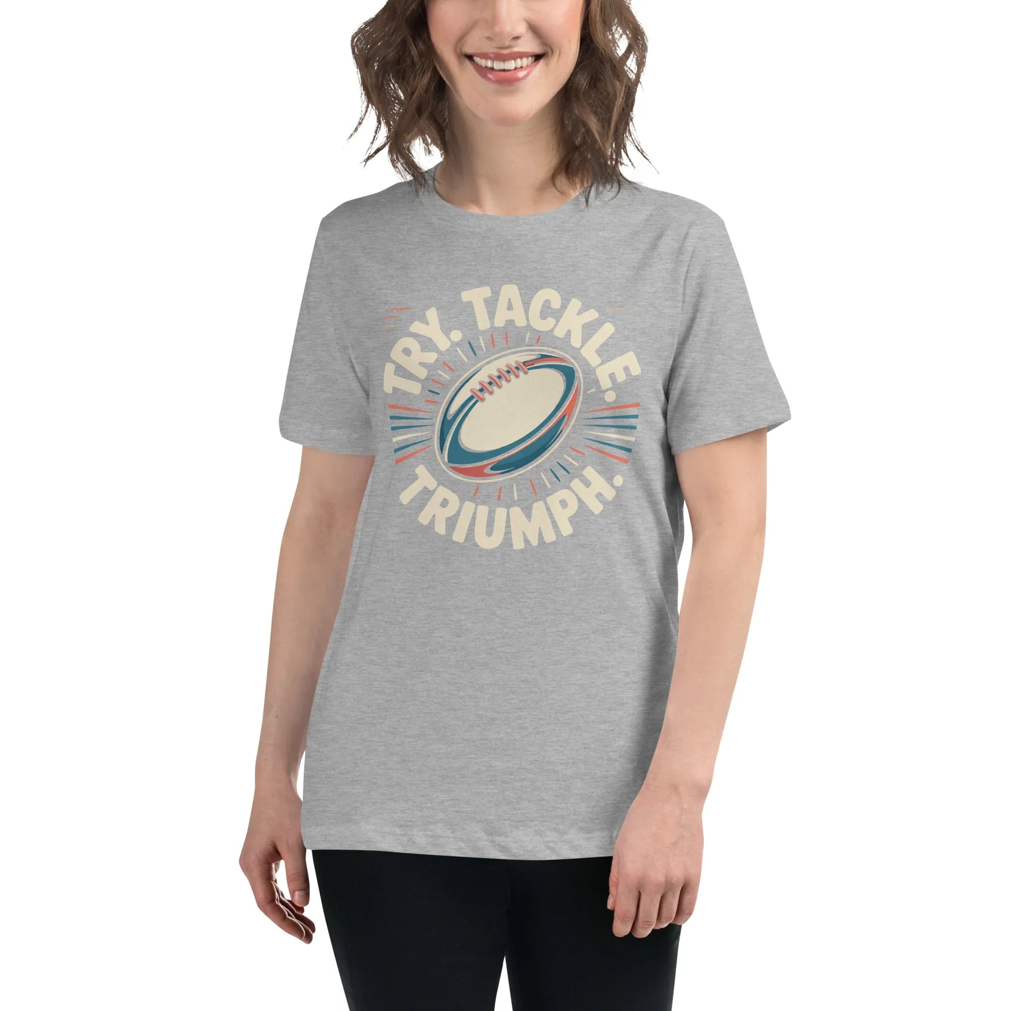 Try Tackle Triumph Tee – Motivational Rugby Graphic - RaZits