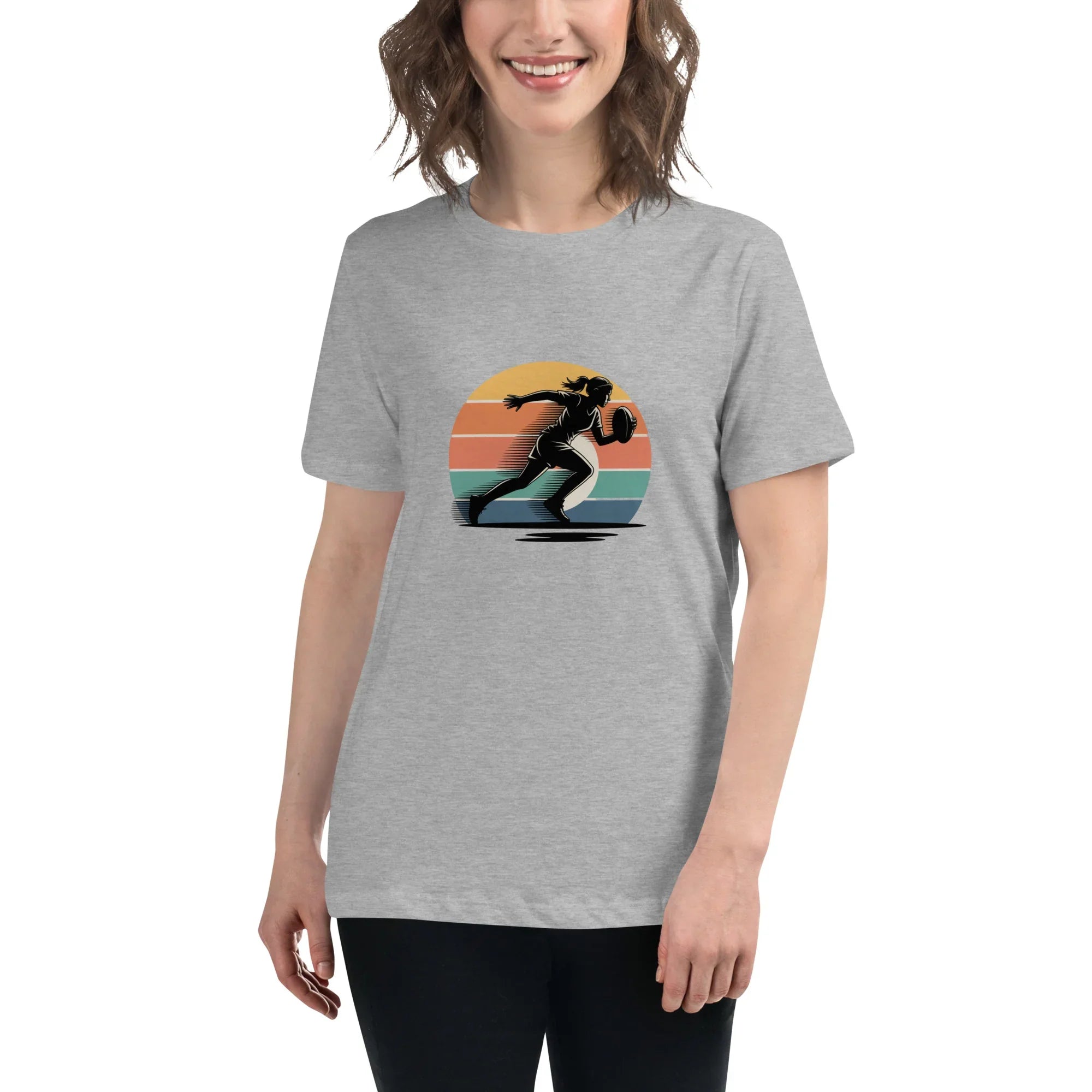 Women's Rugby Runner Tee – Sunset Speed Art - RaZits