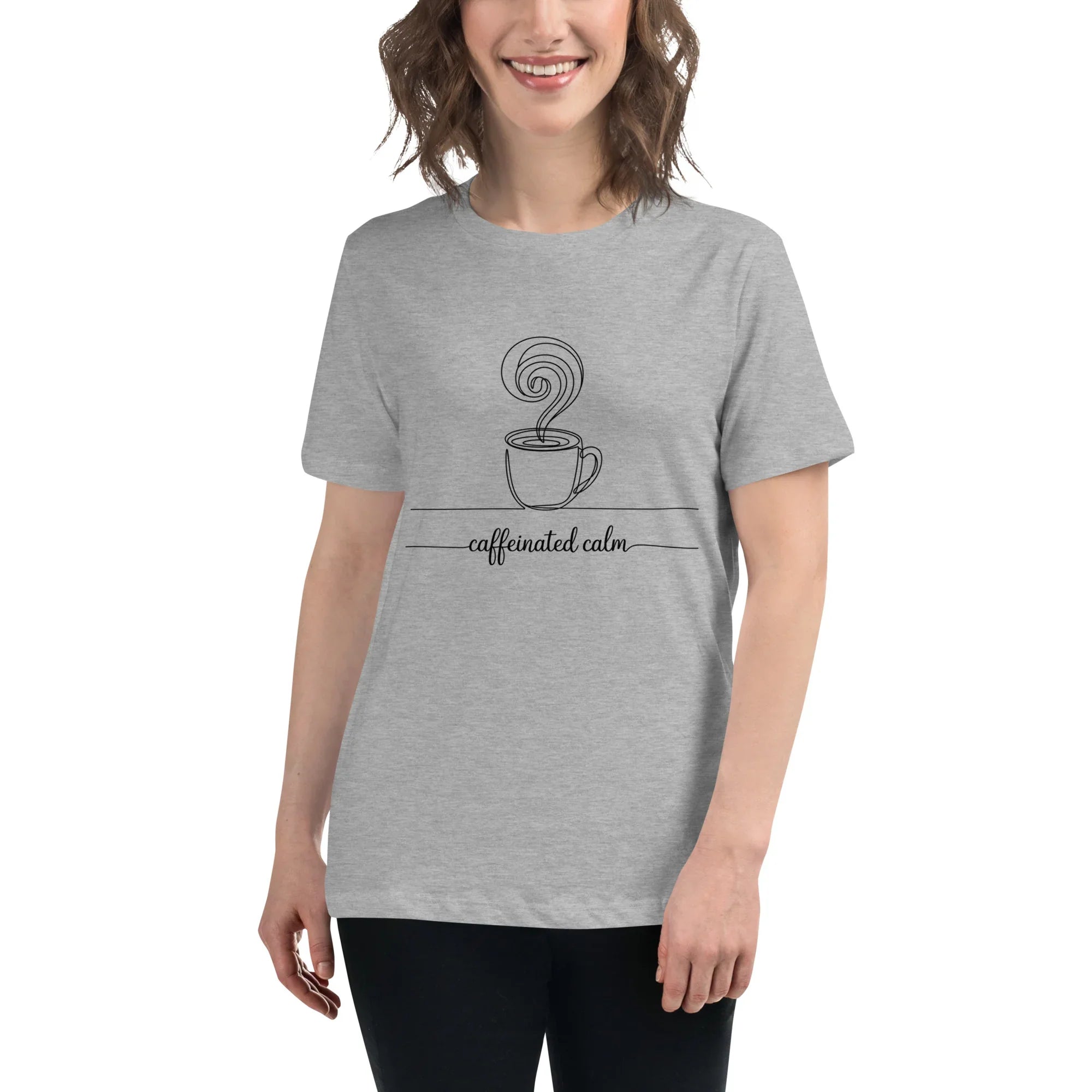 Caffeinated Calm Tee – Minimalist Coffee Line Art - RaZits
