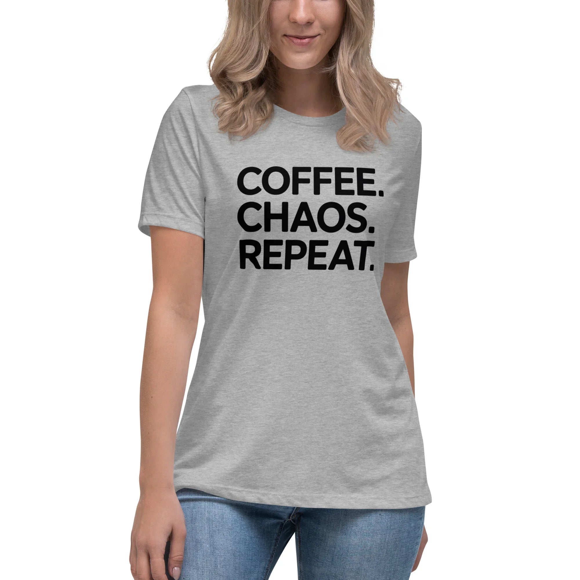 Coffee Chaos Repeat Tee – Bold Black Statement - RaZits