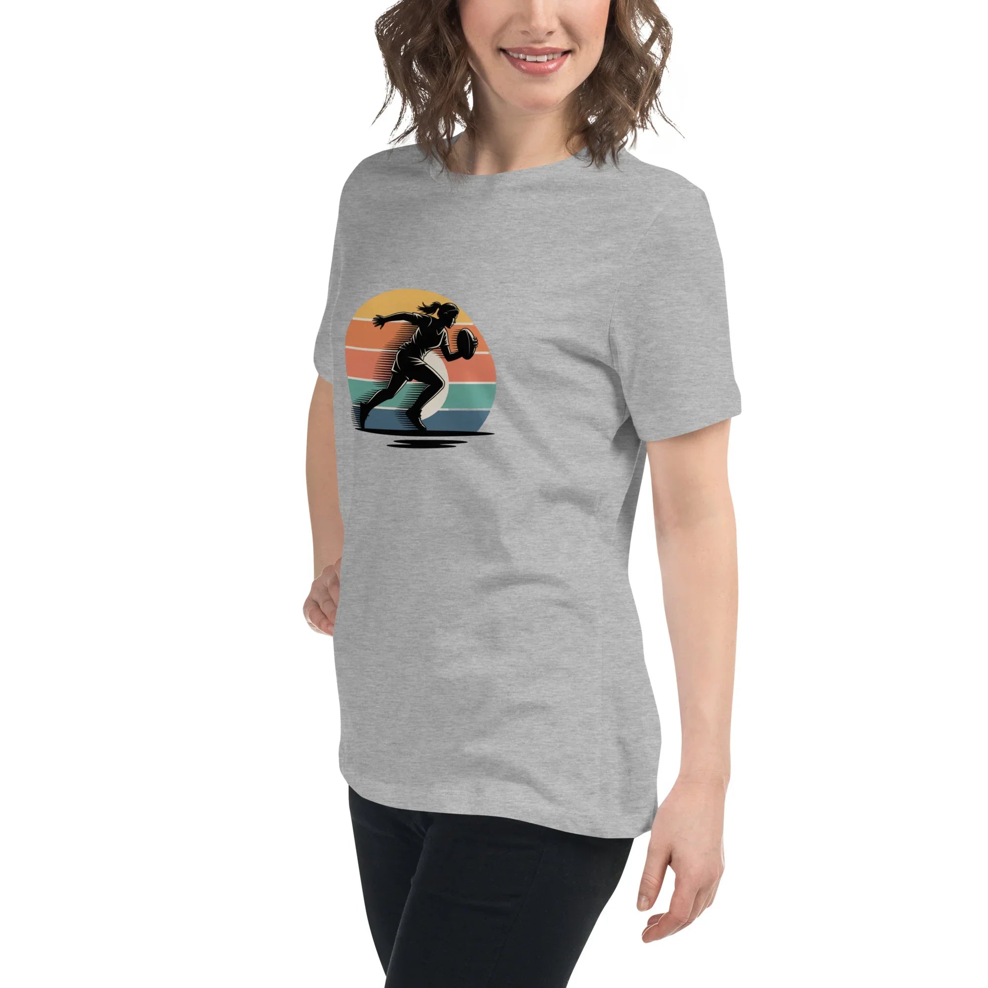 Women's Rugby Runner Tee – Sunset Speed Art - RaZits