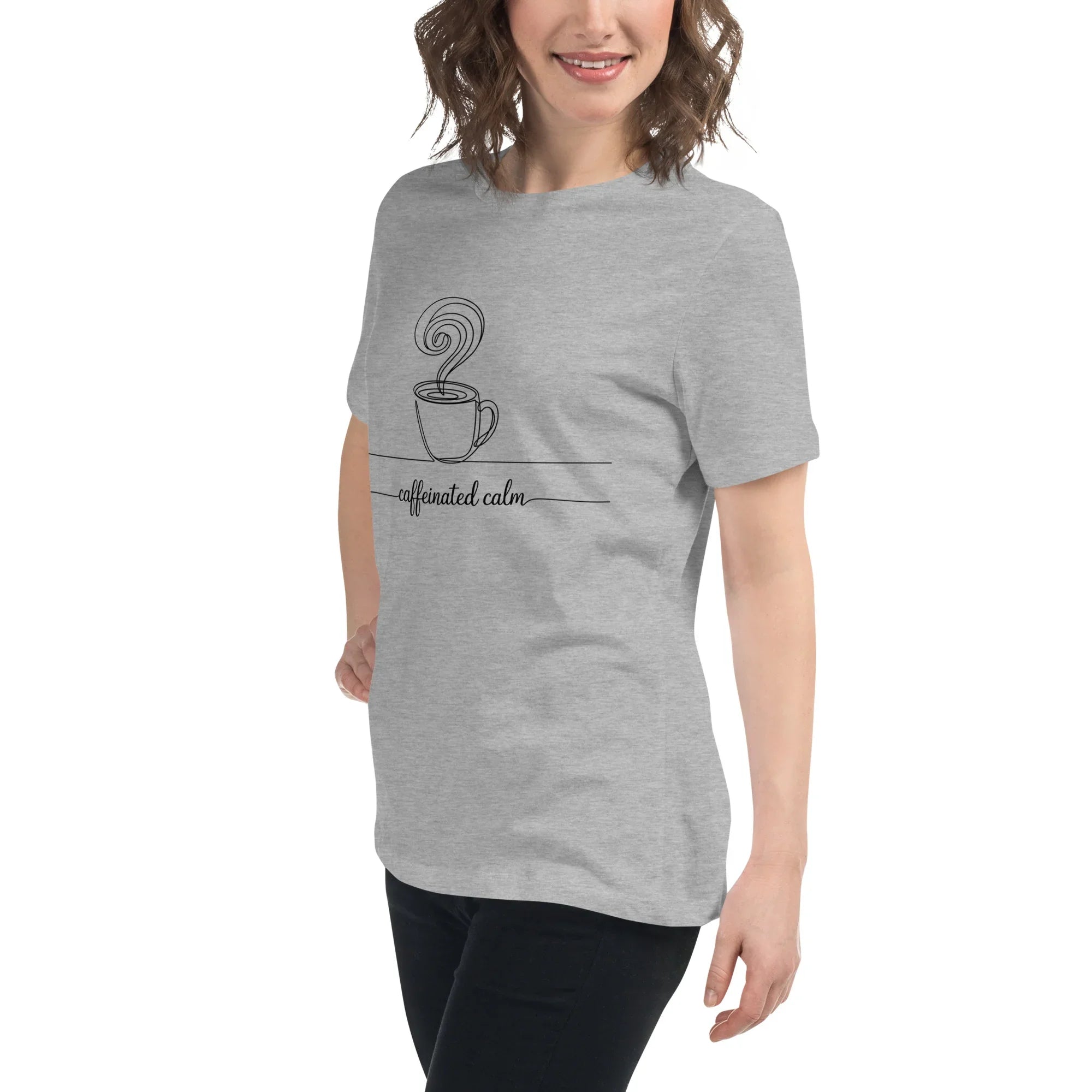 Caffeinated Calm Tee – Minimalist Coffee Line Art - RaZits