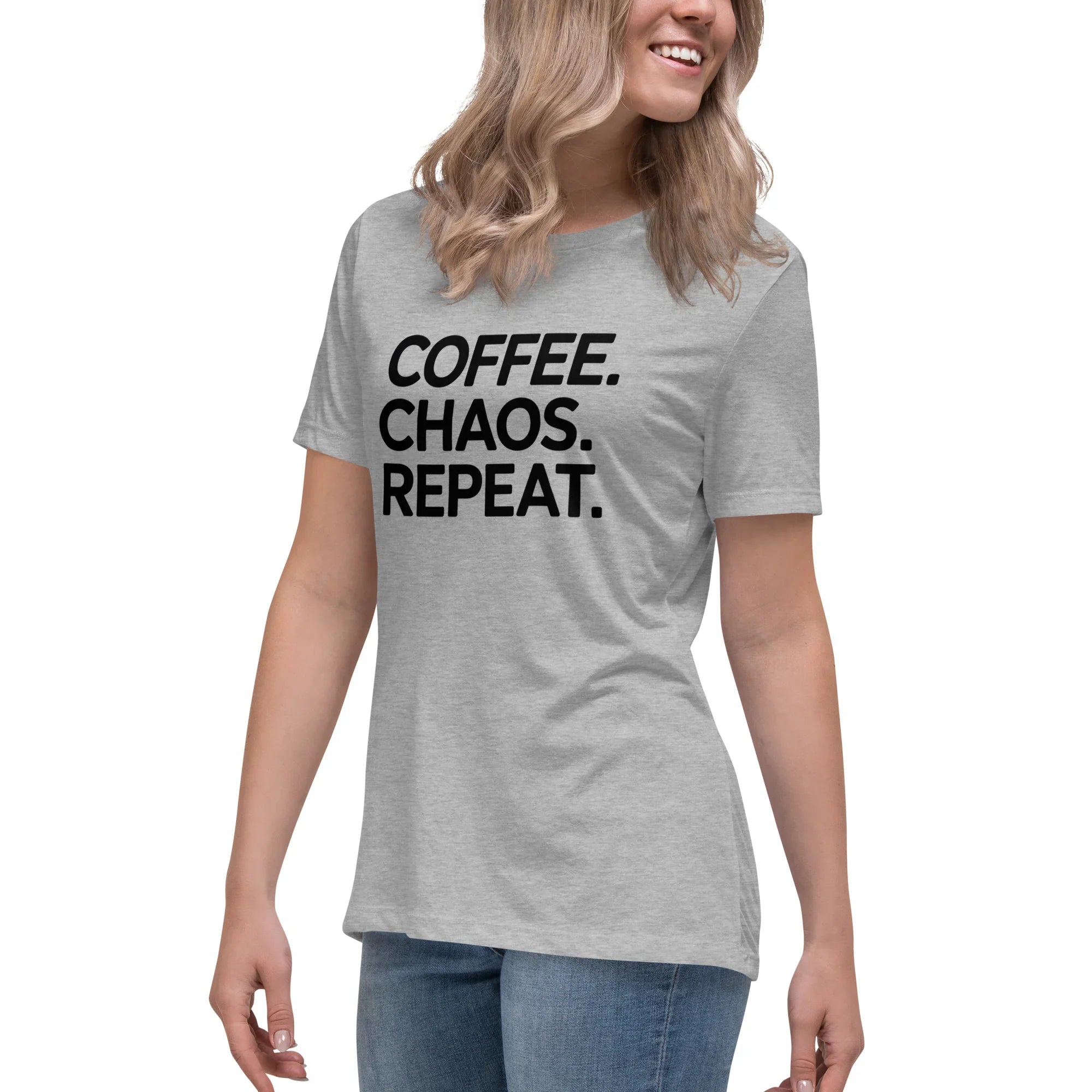 Coffee Chaos Repeat Tee – Bold Black Statement - RaZits