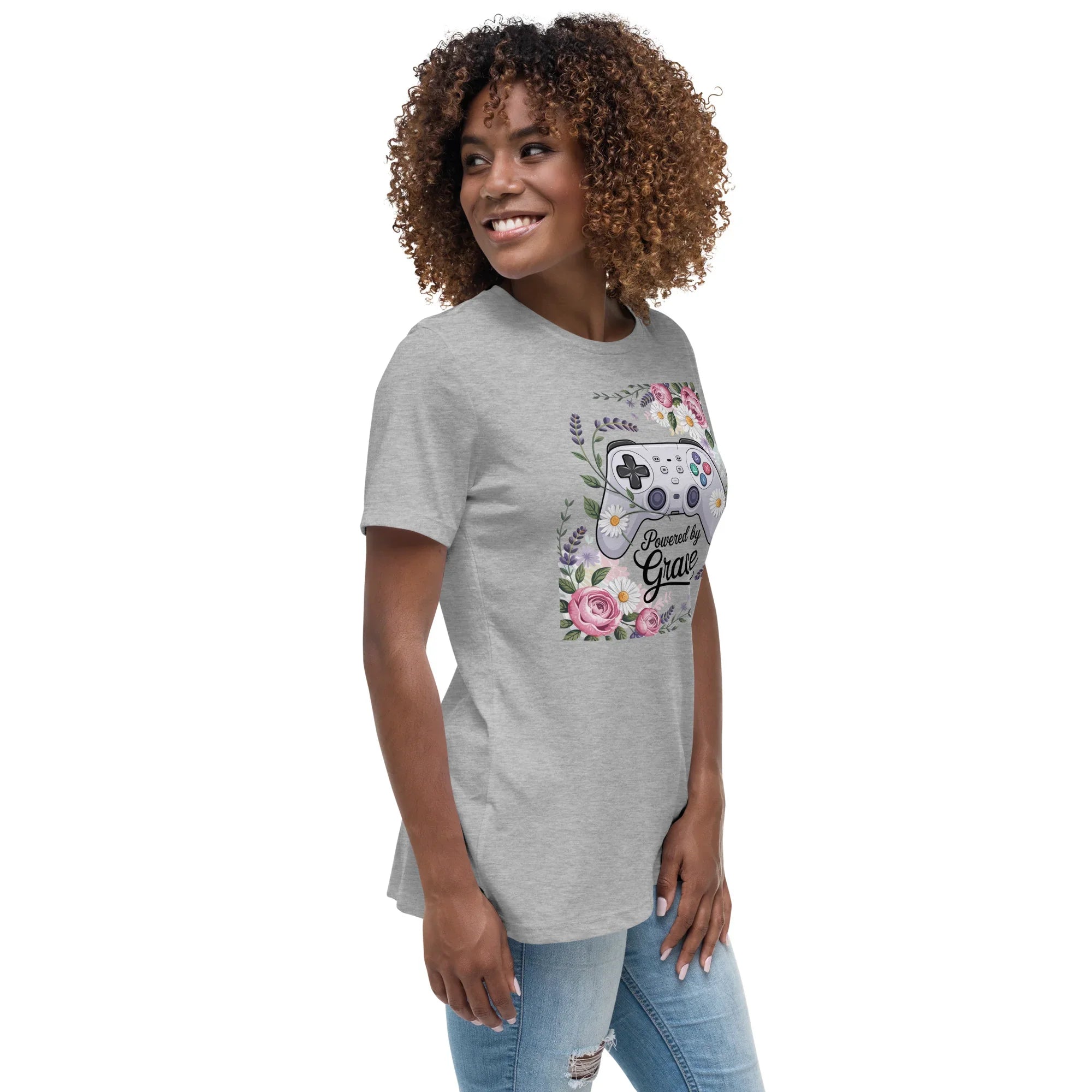 Powered by Grace Shirt – Floral Gamer Girl Tee - RaZits