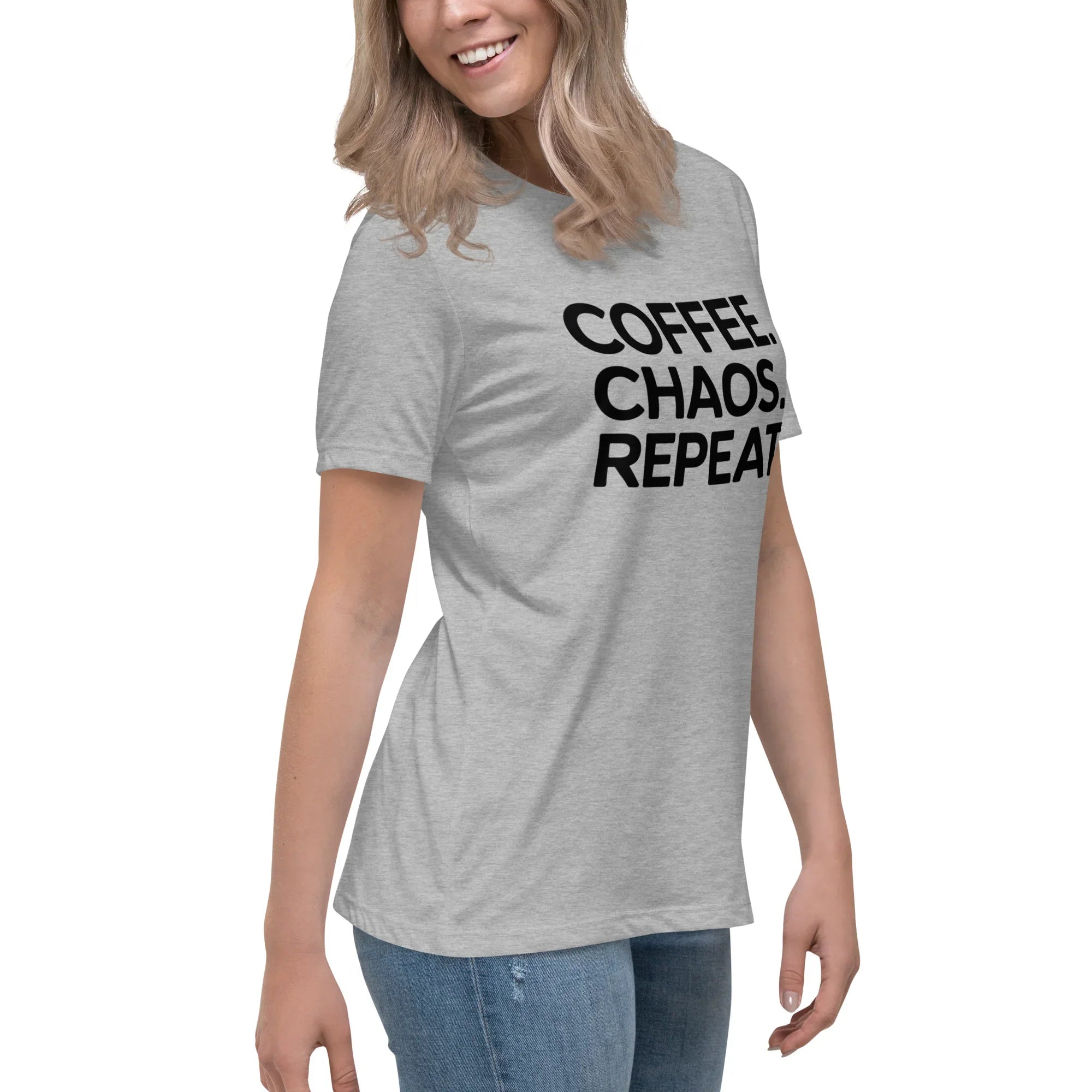 Coffee Chaos Repeat Tee – Bold Black Statement - RaZits