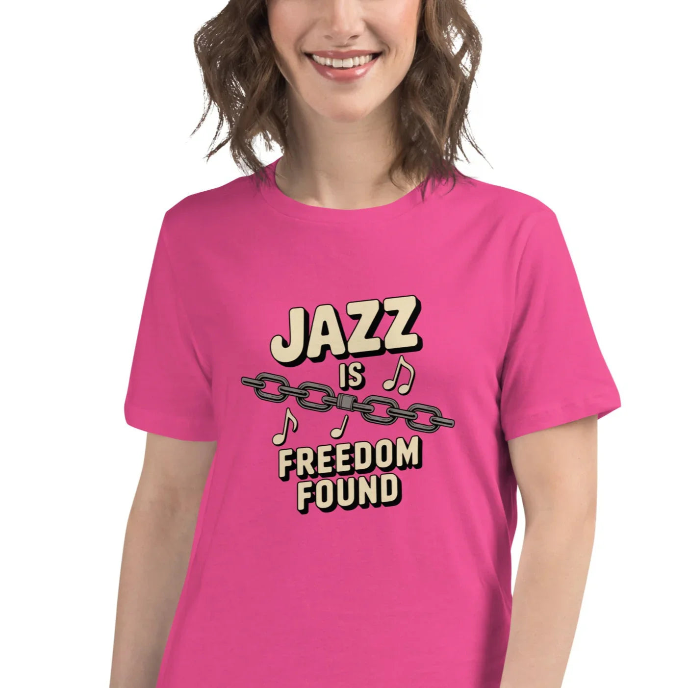 Jazz Is Freedom Found – Relaxed Fit Cotton Tee - RaZits