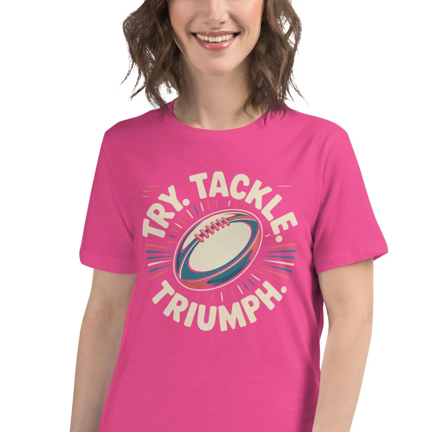 Try Tackle Triumph Tee – Motivational Rugby Graphic - RaZits