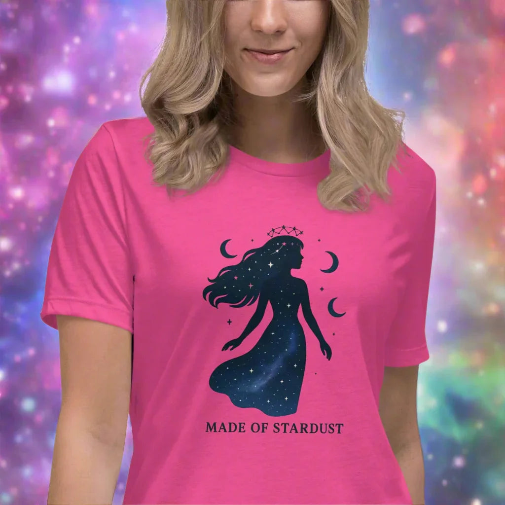 Made of Stardust T-Shirt – Cosmic Goddess Silhouette - RaZits