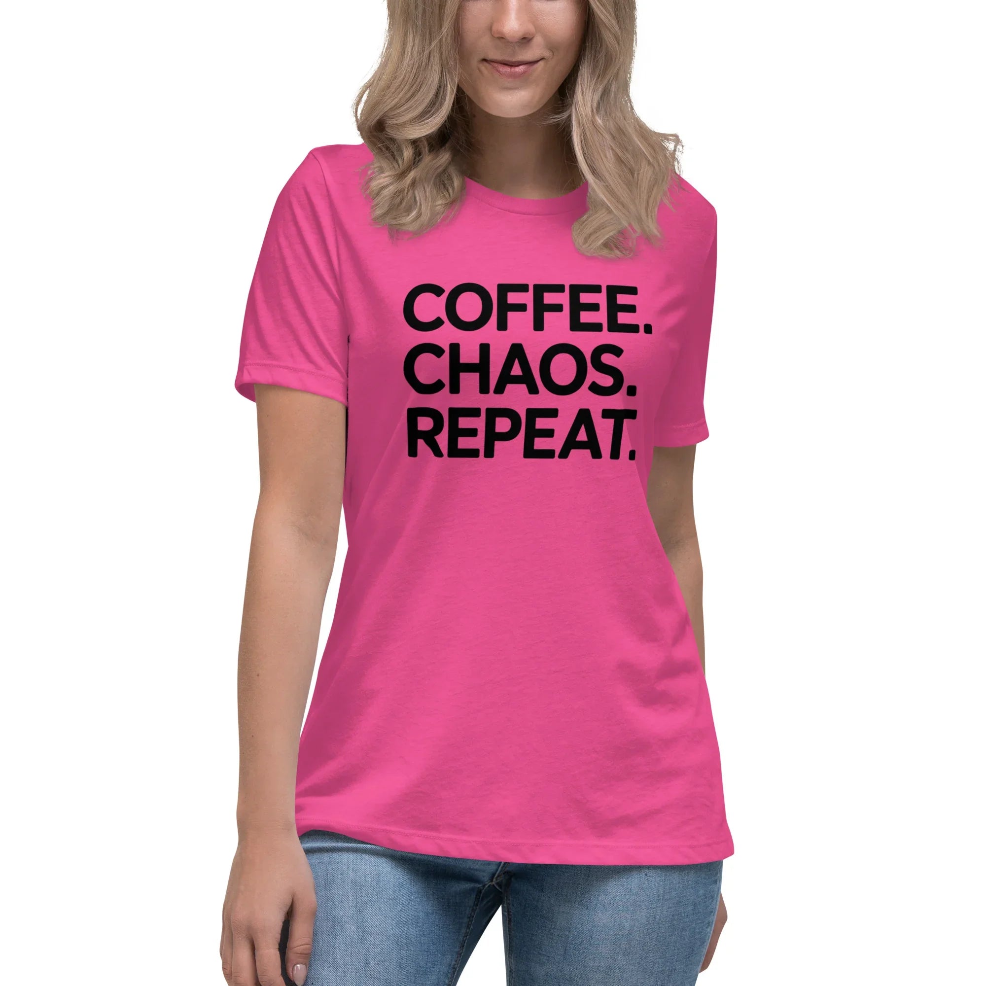 Coffee Chaos Repeat Tee – Bold Black Statement - RaZits