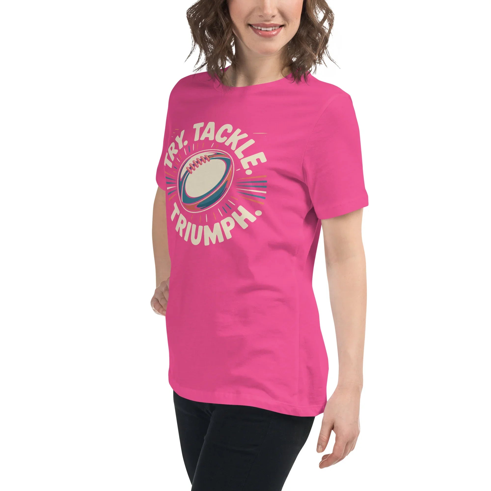 Try Tackle Triumph Tee – Motivational Rugby Graphic - RaZits