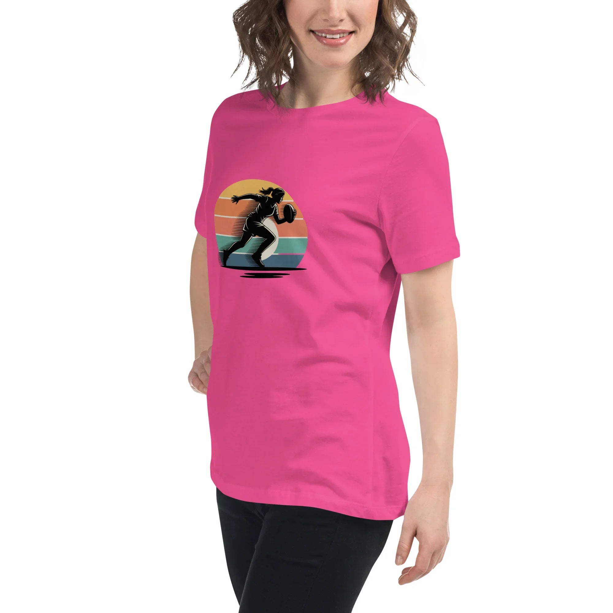 Women's Rugby Runner Tee – Sunset Speed Art - RaZits