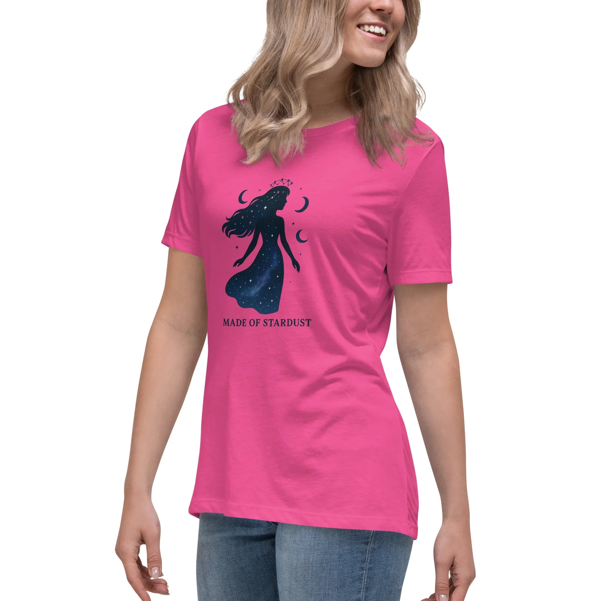 Made of Stardust T-Shirt – Cosmic Goddess Silhouette - RaZits
