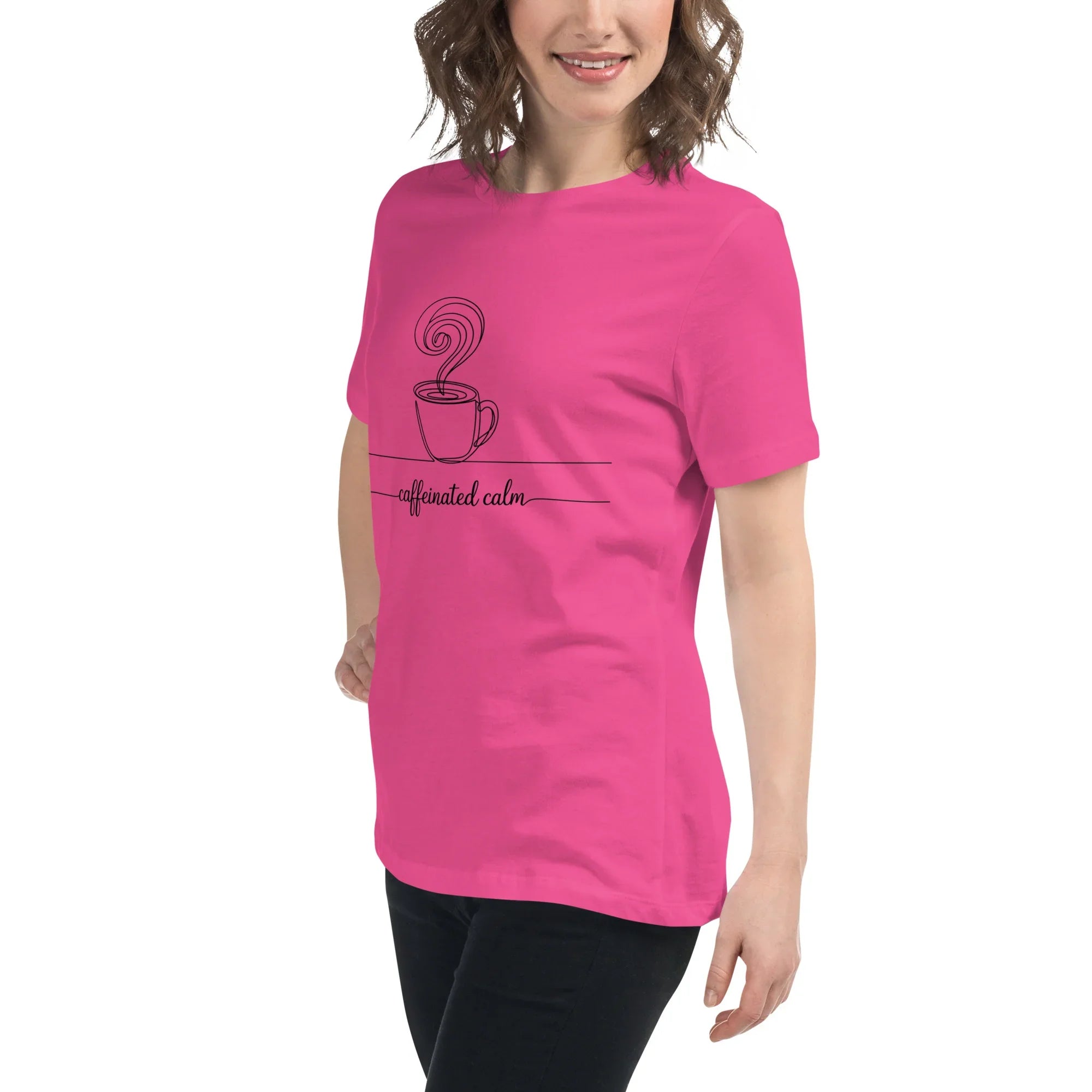 Caffeinated Calm Tee – Minimalist Coffee Line Art - RaZits