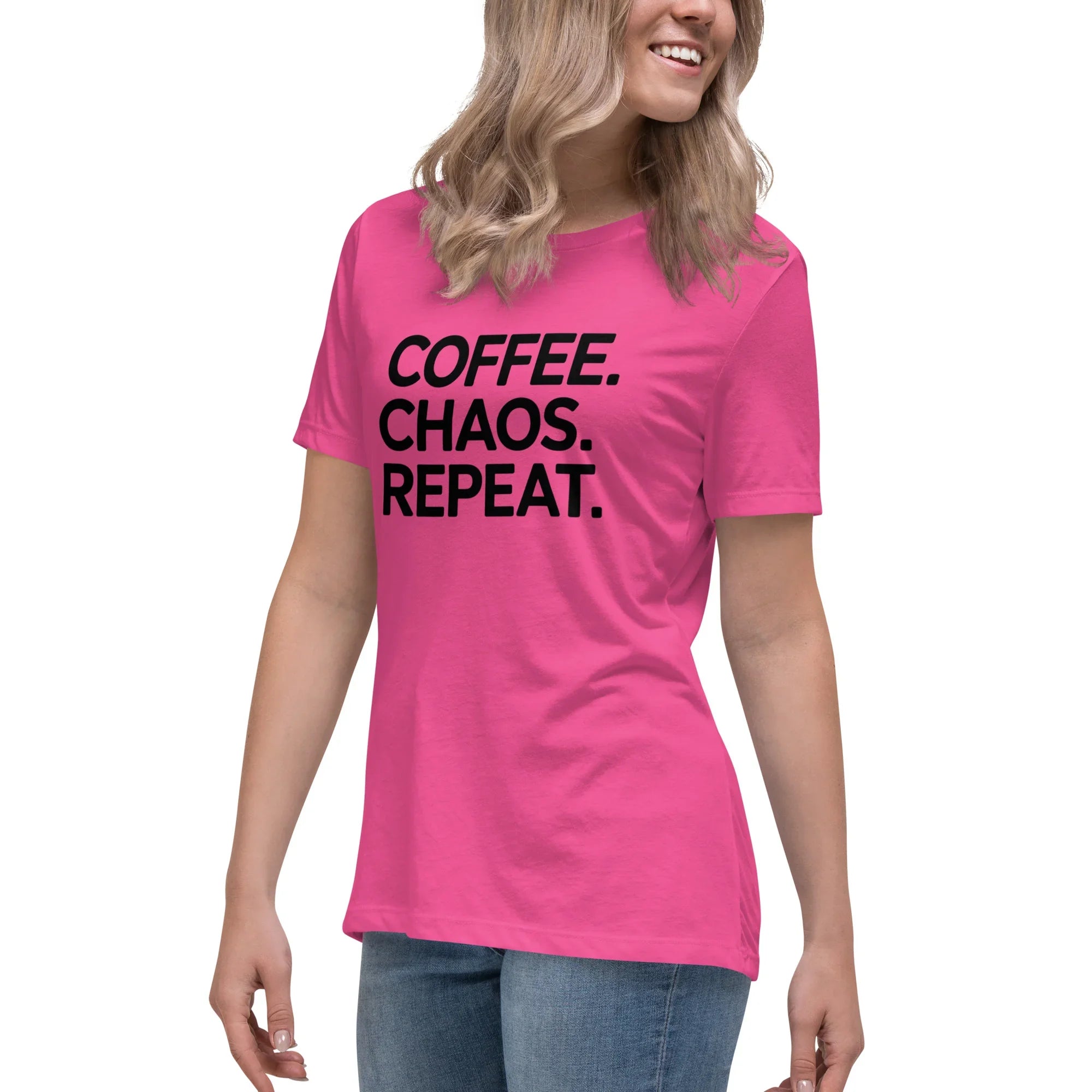 Coffee Chaos Repeat Tee – Bold Black Statement - RaZits