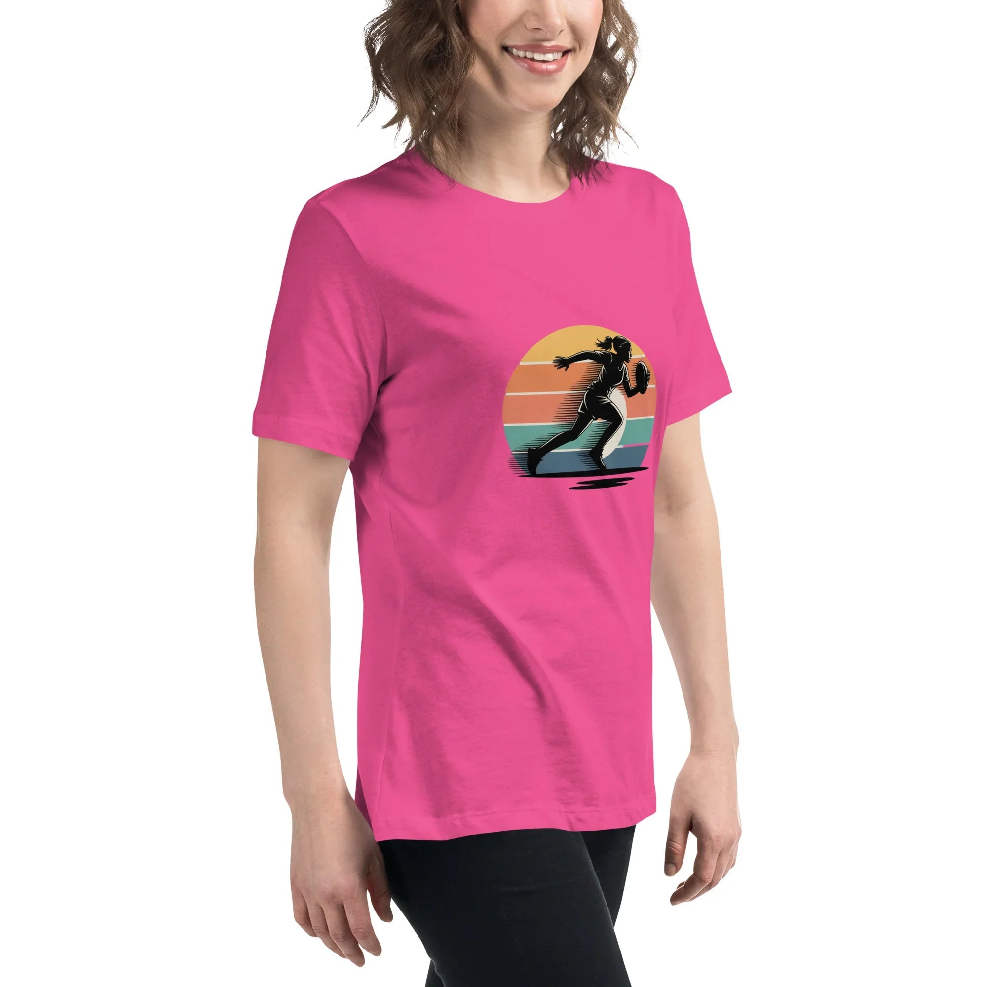Women's Rugby Runner Tee – Sunset Speed Art - RaZits