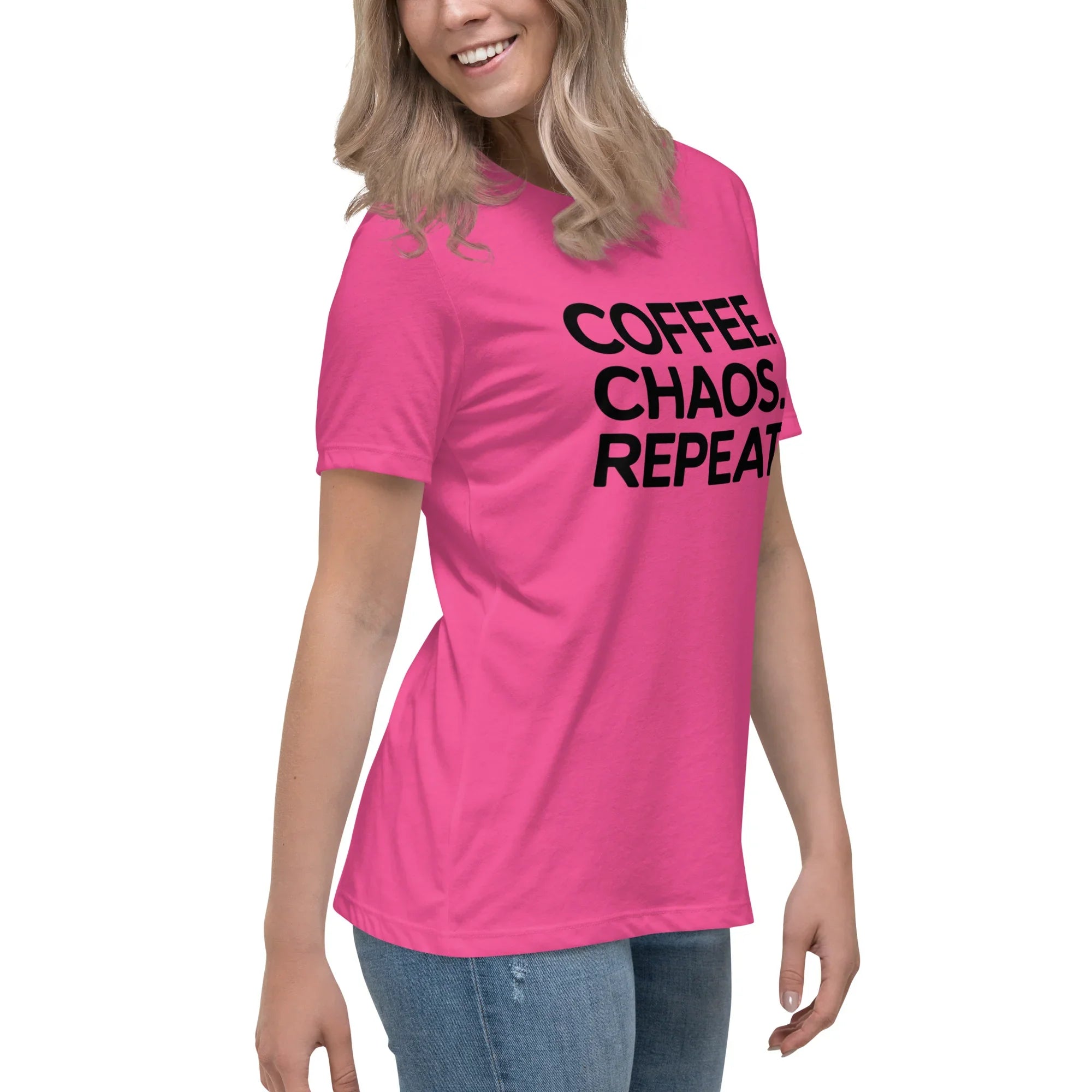 Coffee Chaos Repeat Tee – Bold Black Statement - RaZits