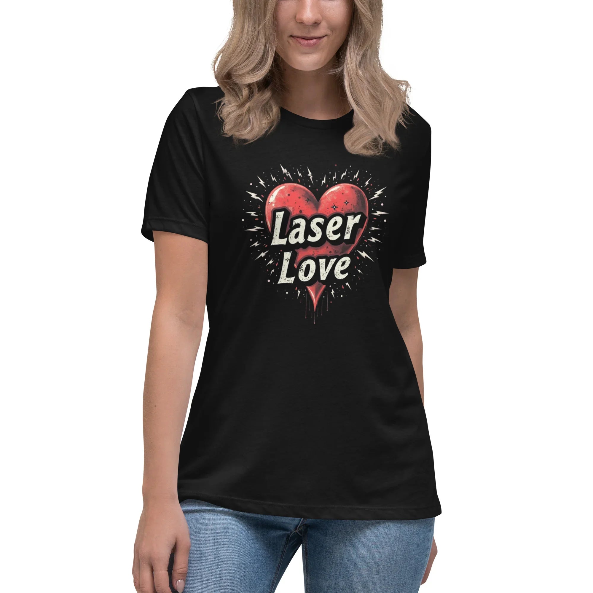 Laser Love Tee – Neon Pink Digital Art Shirt - RaZits