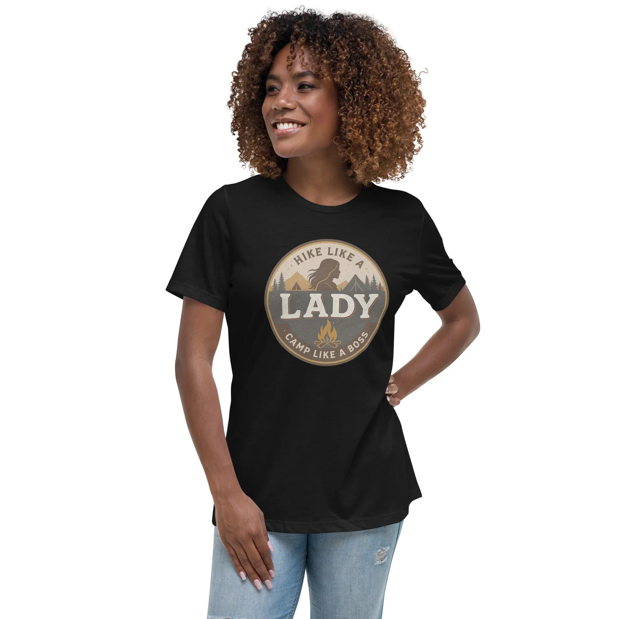 Camp Like a Boss Tee – Hike Like a Lady Graphic Shirt - RaZits