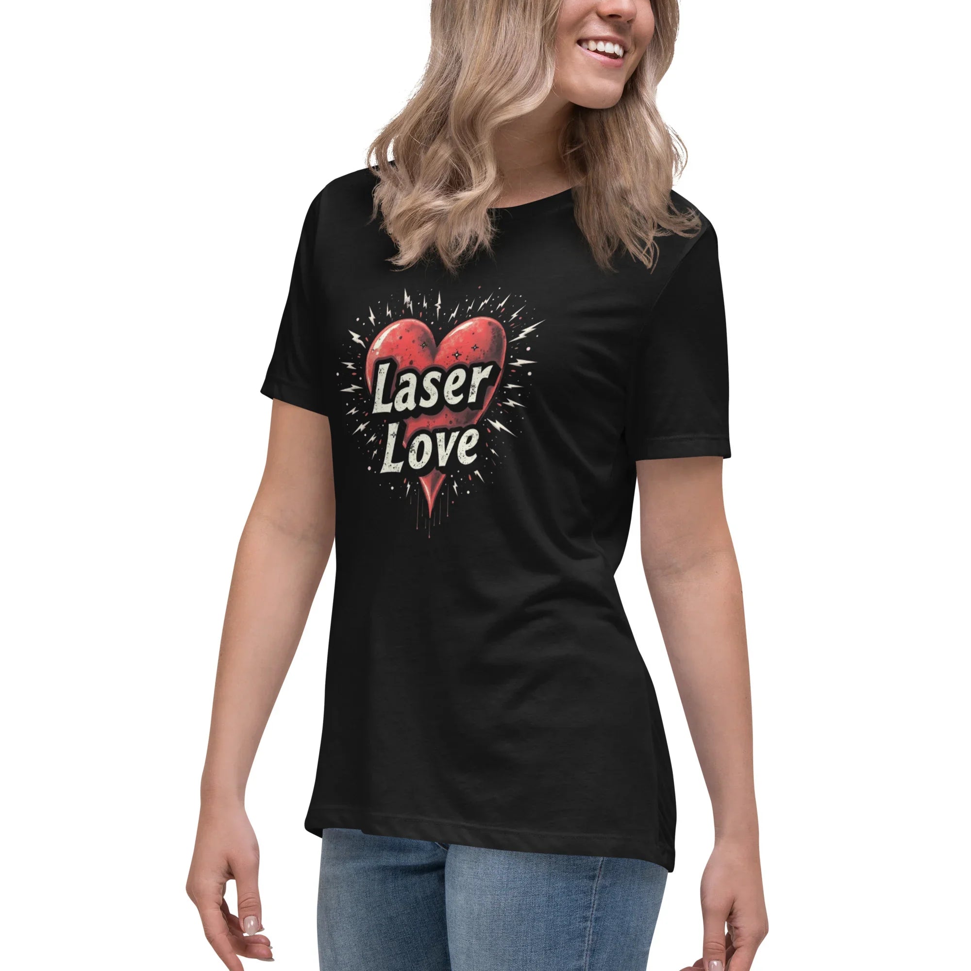 Laser Love Tee – Neon Pink Digital Art Shirt - RaZits