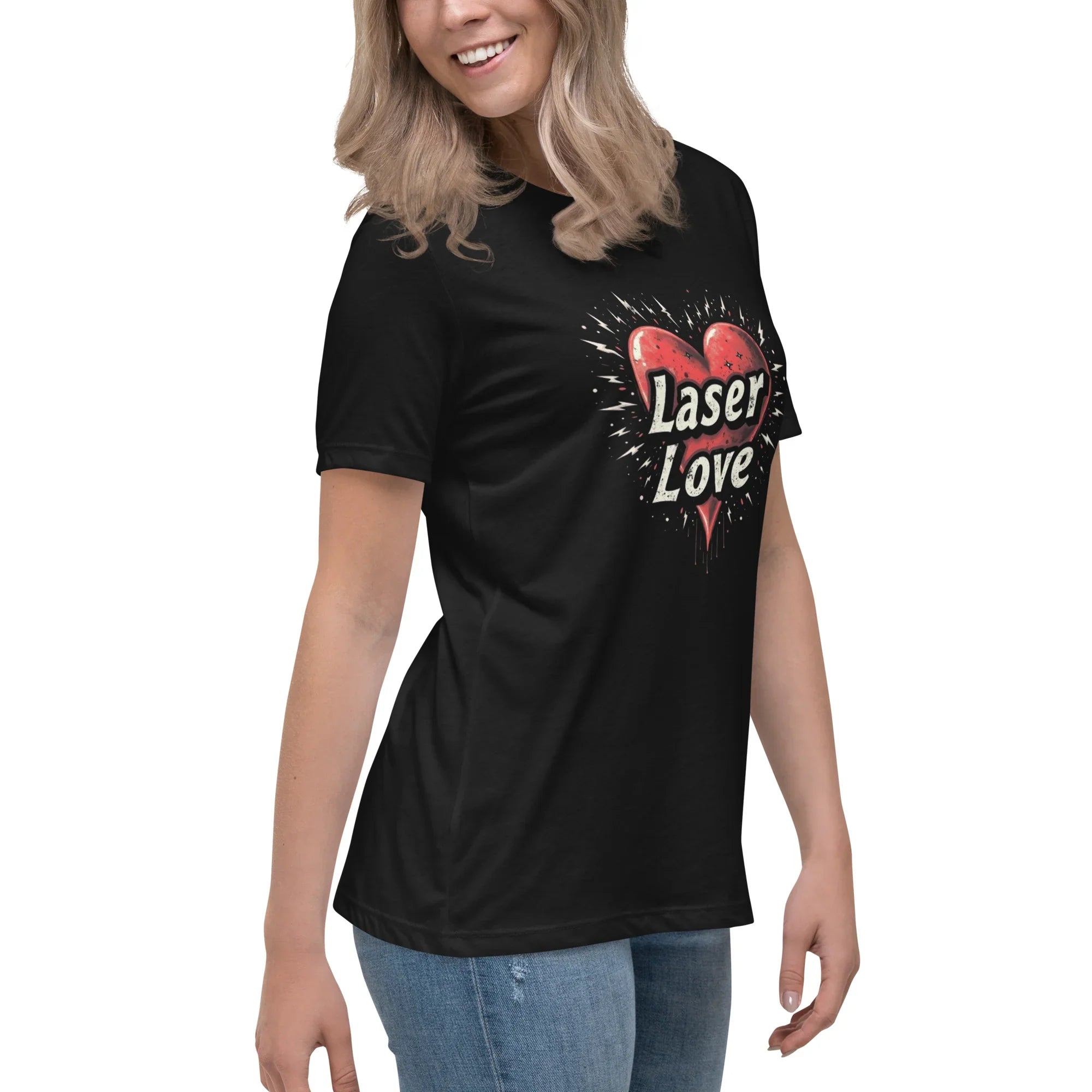 Laser Love Tee – Neon Pink Digital Art Shirt - RaZits