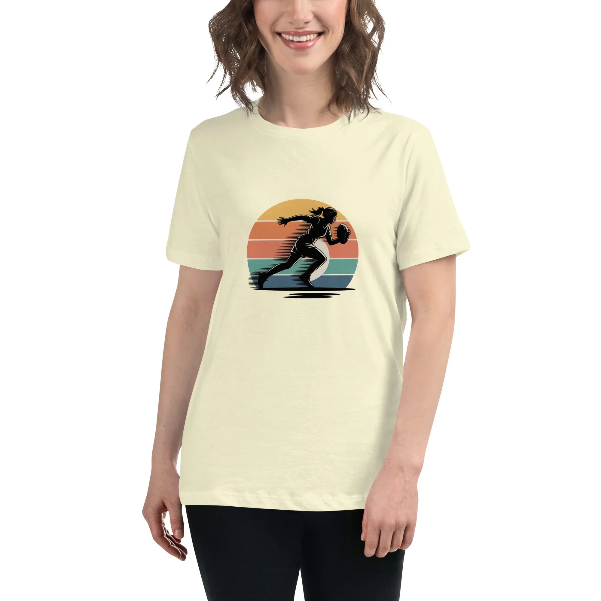 Women's Rugby Runner Tee – Sunset Speed Art - RaZits