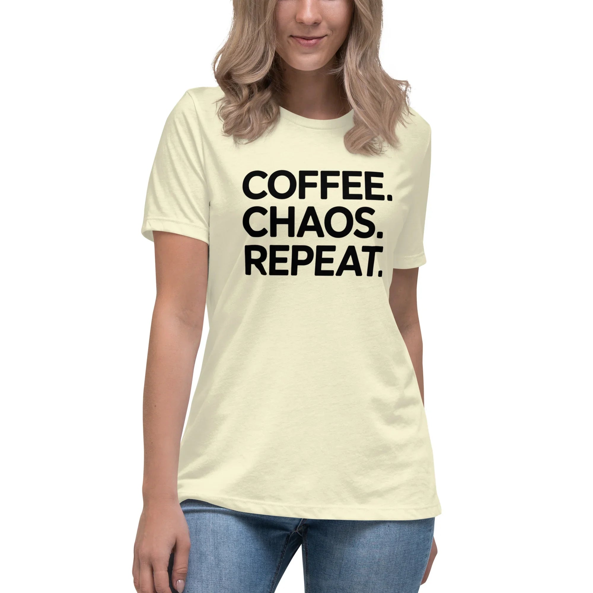 Coffee Chaos Repeat Tee – Bold Black Statement - RaZits