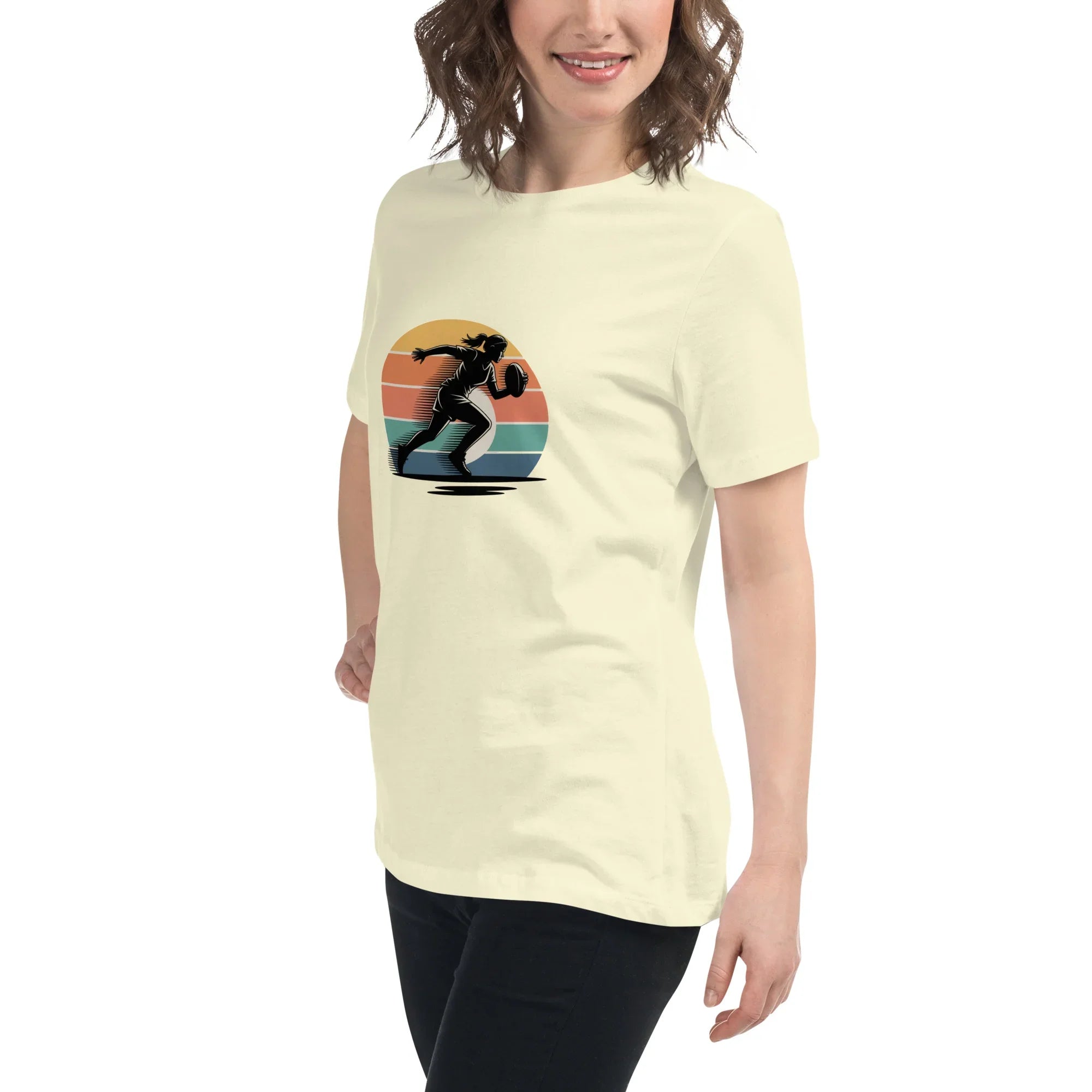 Women's Rugby Runner Tee – Sunset Speed Art - RaZits