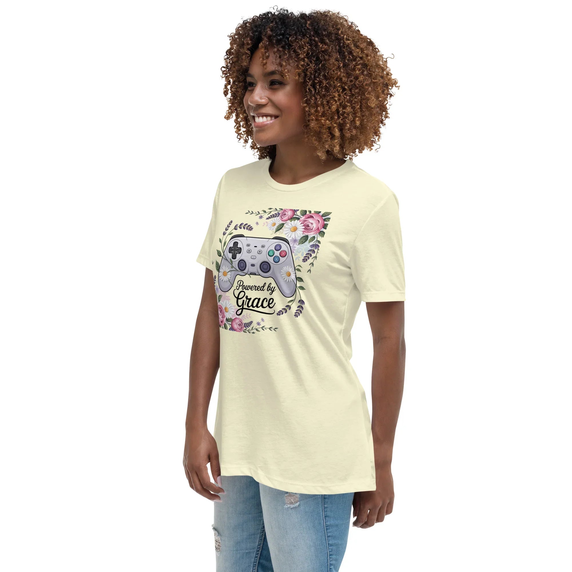 Powered by Grace Shirt – Floral Gamer Girl Tee - RaZits
