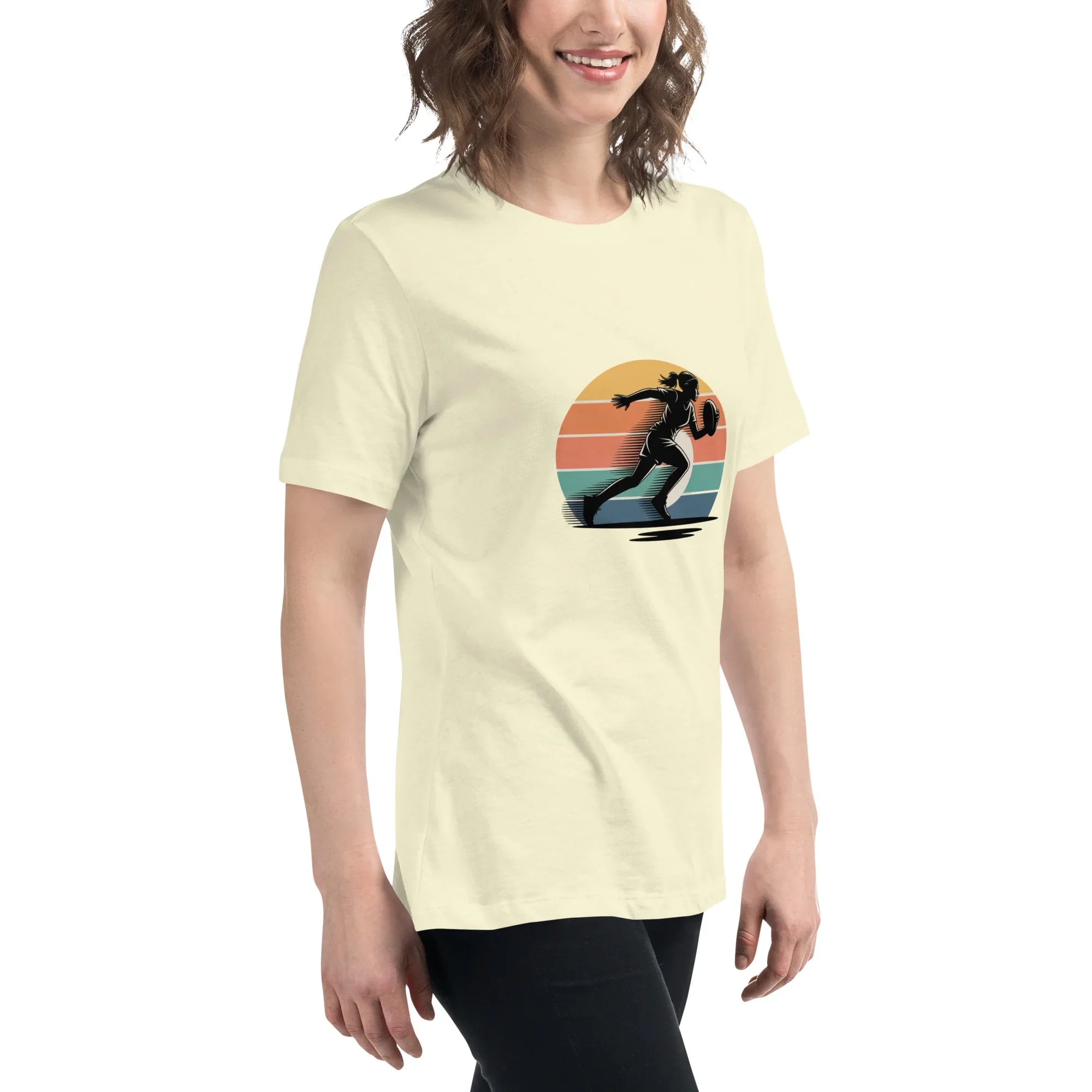 Women's Rugby Runner Tee – Sunset Speed Art - RaZits