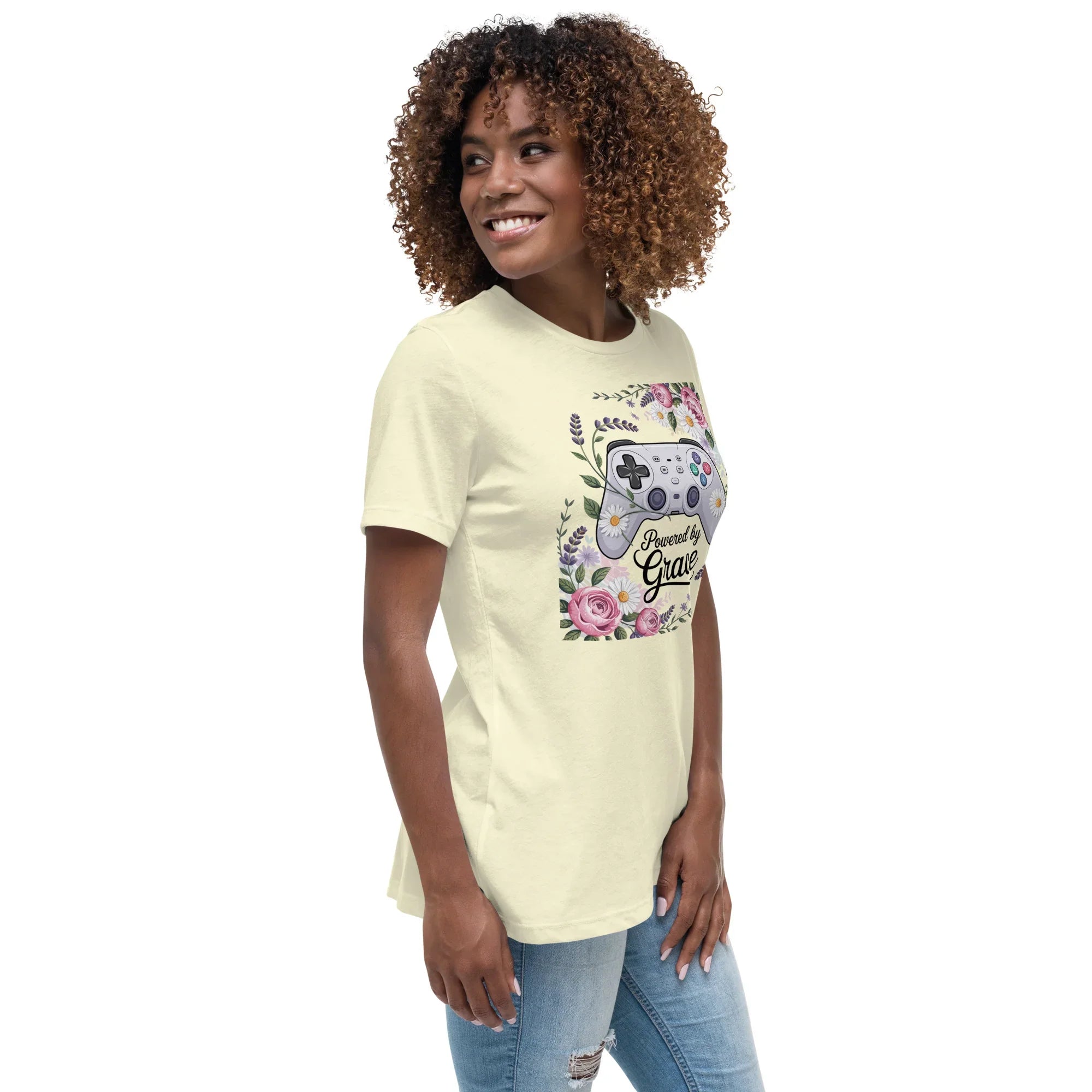 Powered by Grace Shirt – Floral Gamer Girl Tee - RaZits