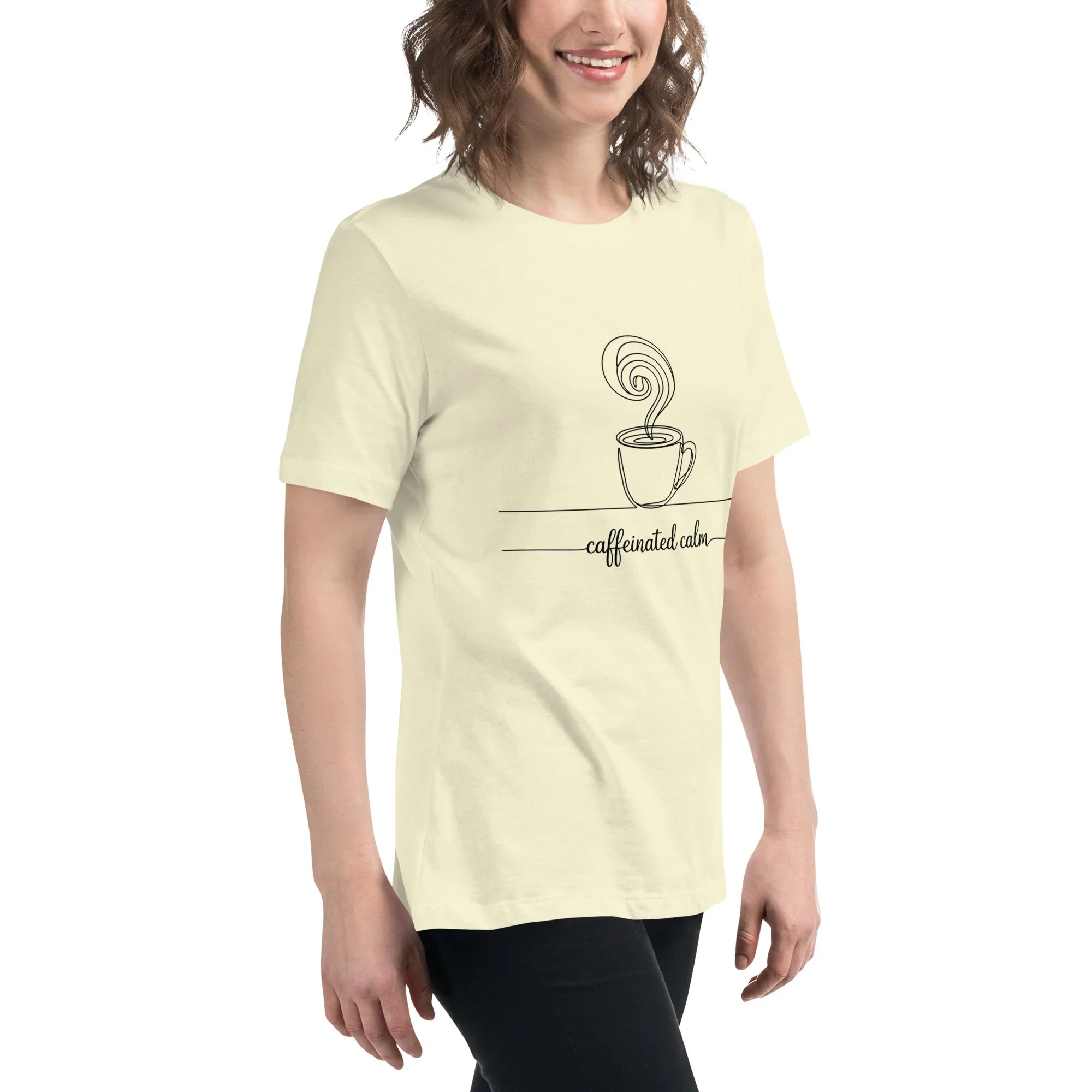 Caffeinated Calm Tee – Minimalist Coffee Line Art - RaZits