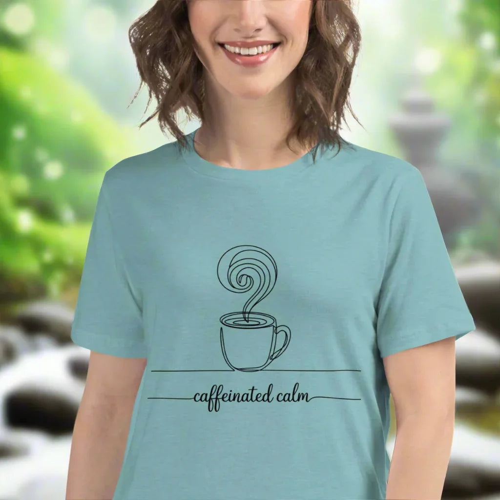 Caffeinated Calm Tee – Minimalist Coffee Line Art - RaZits