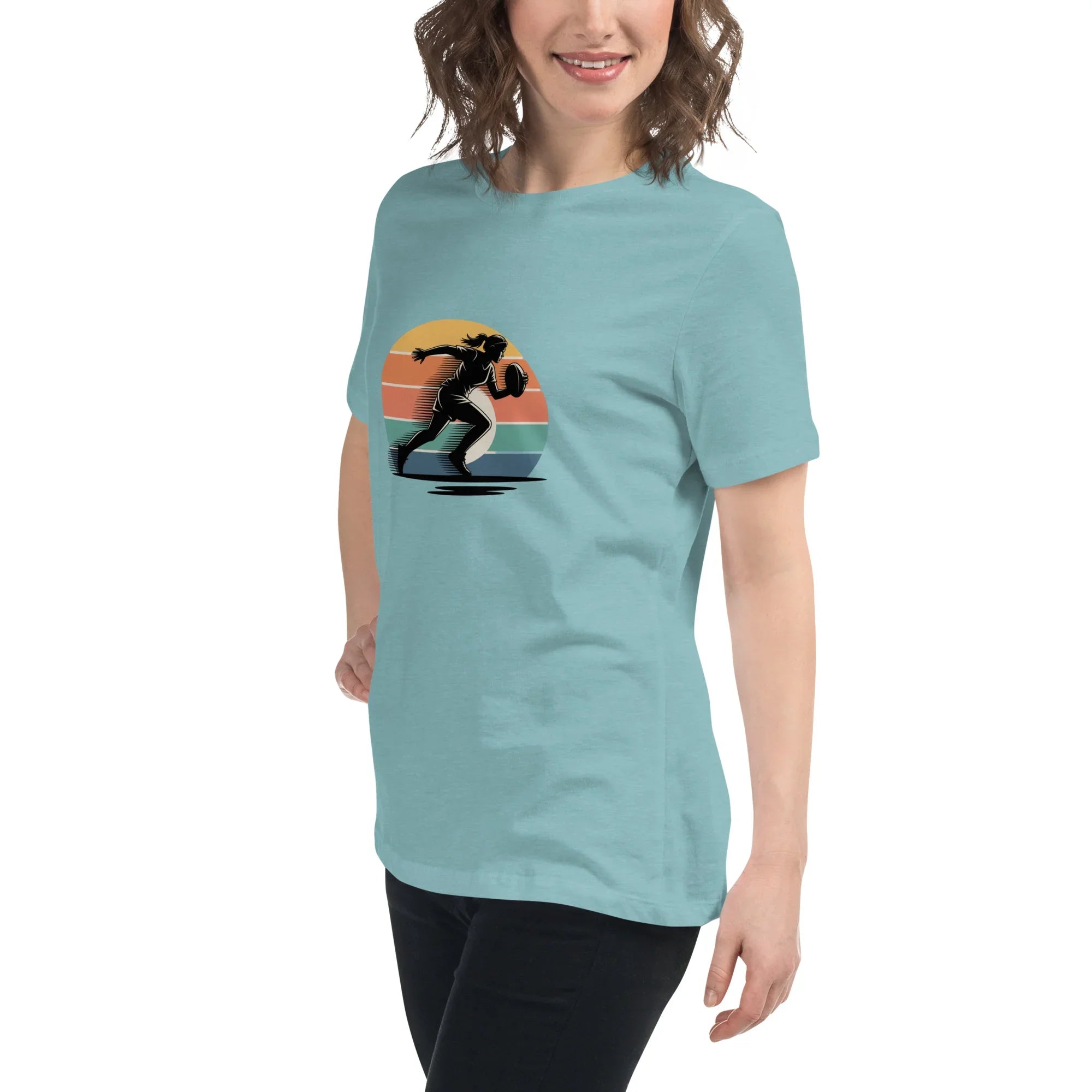 Women's Rugby Runner Tee – Sunset Speed Art - RaZits