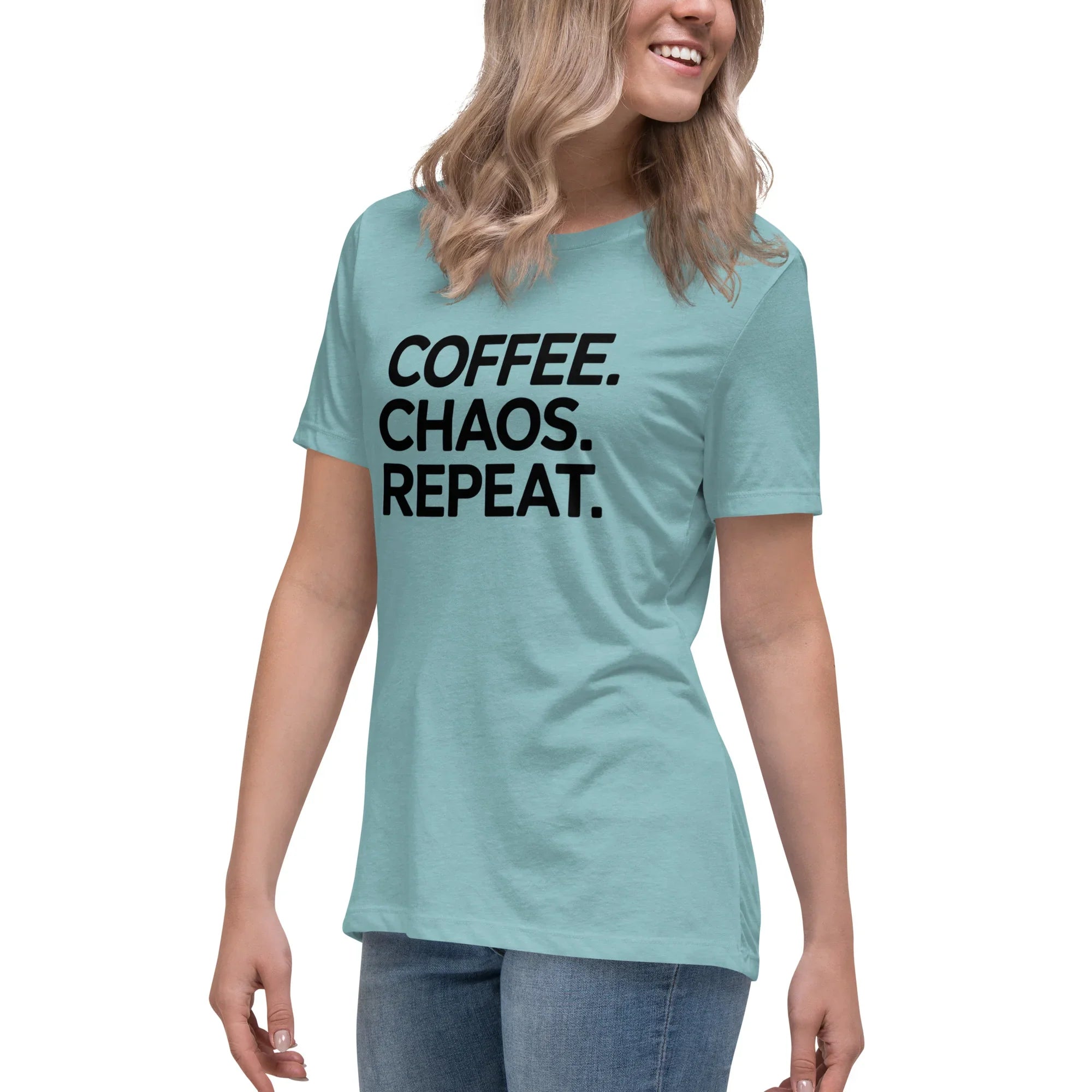 Coffee Chaos Repeat Tee – Bold Black Statement - RaZits
