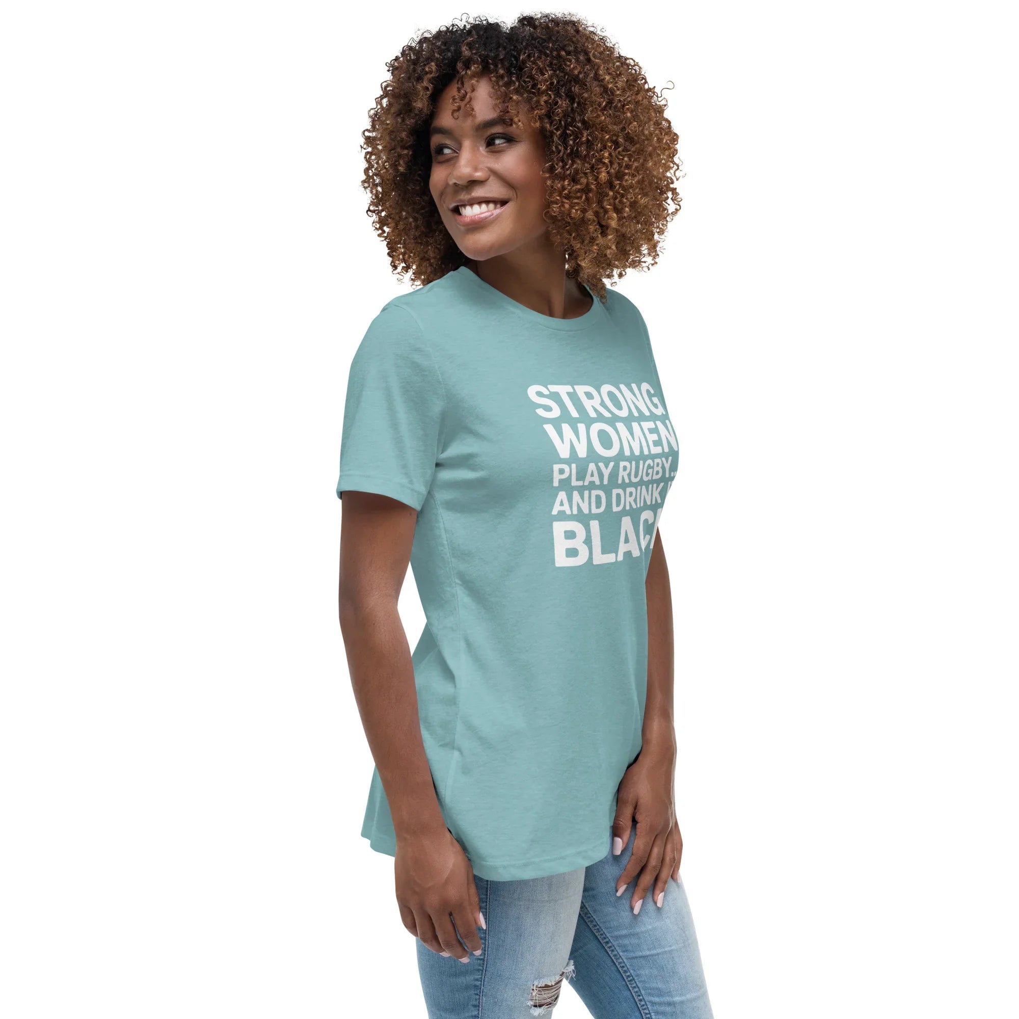 Strong Women Play Rugby Tee – Bold Coffee Lover Print - RaZits