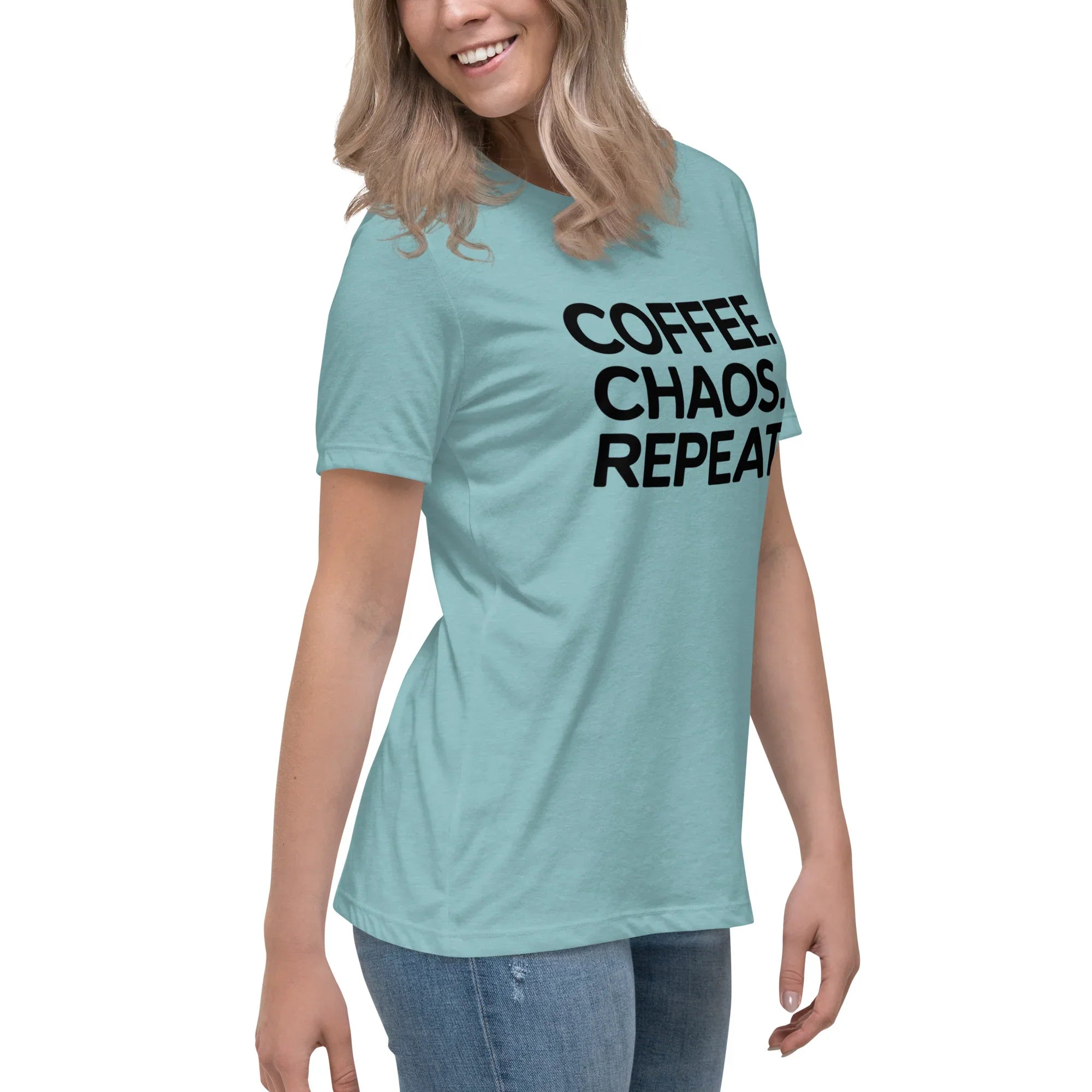 Coffee Chaos Repeat Tee – Bold Black Statement - RaZits