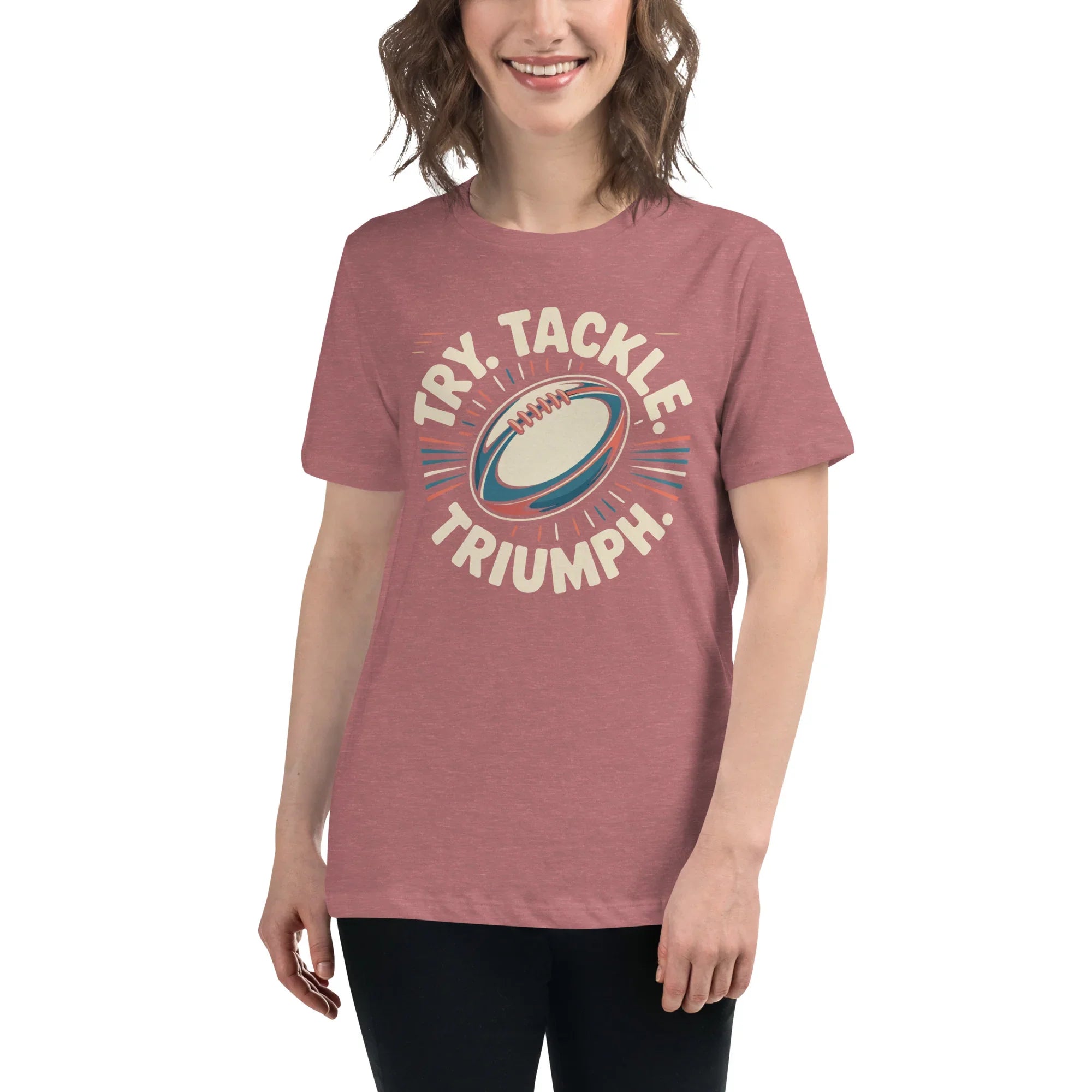 Try Tackle Triumph Tee – Motivational Rugby Graphic - RaZits