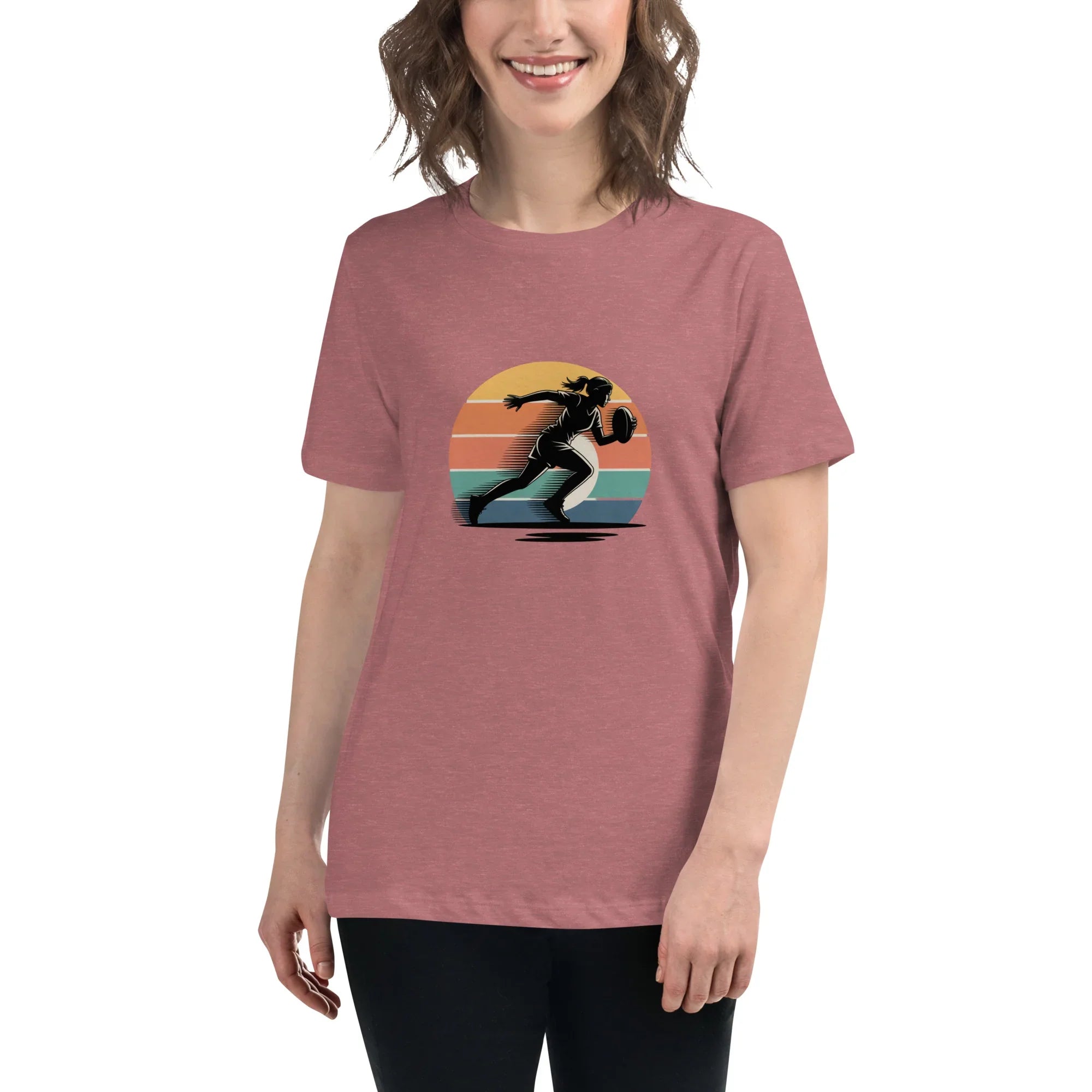 Women's Rugby Runner Tee – Sunset Speed Art - RaZits