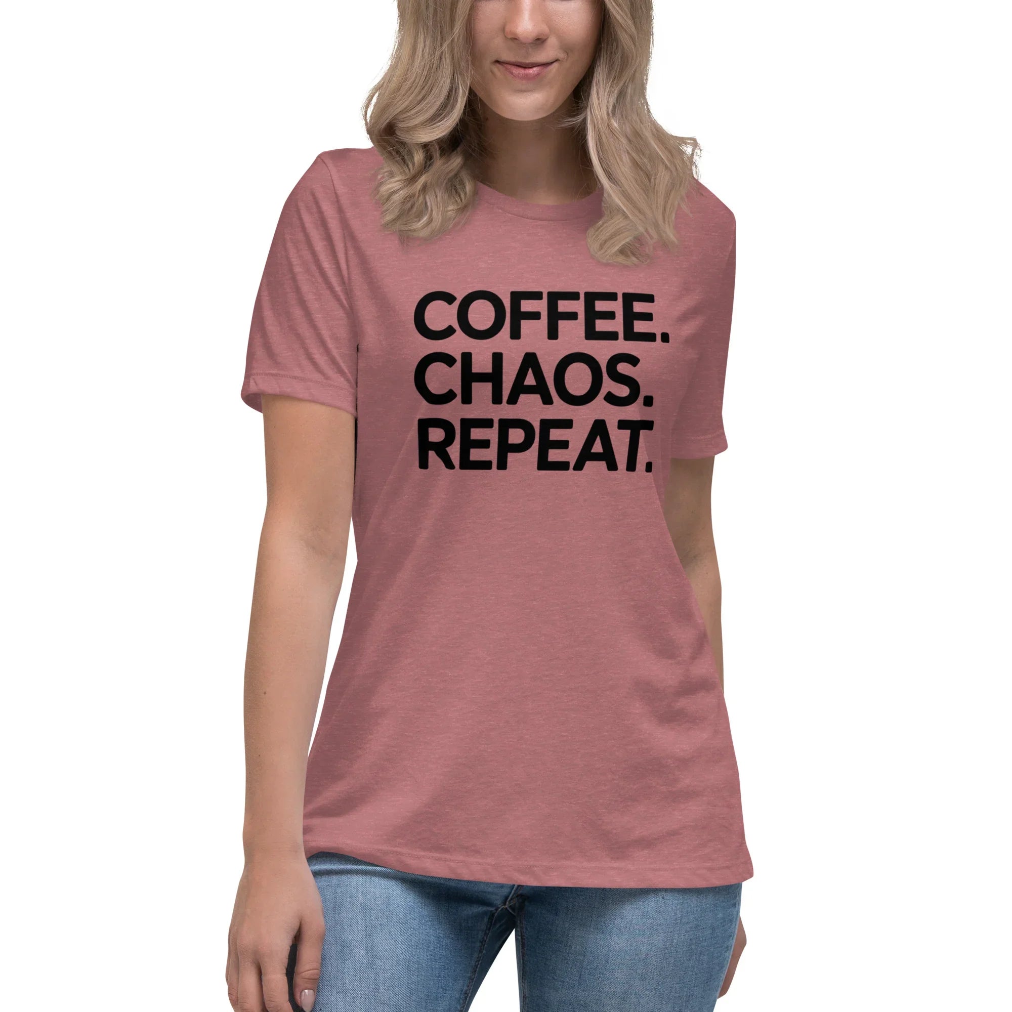 Coffee Chaos Repeat Tee – Bold Black Statement - RaZits