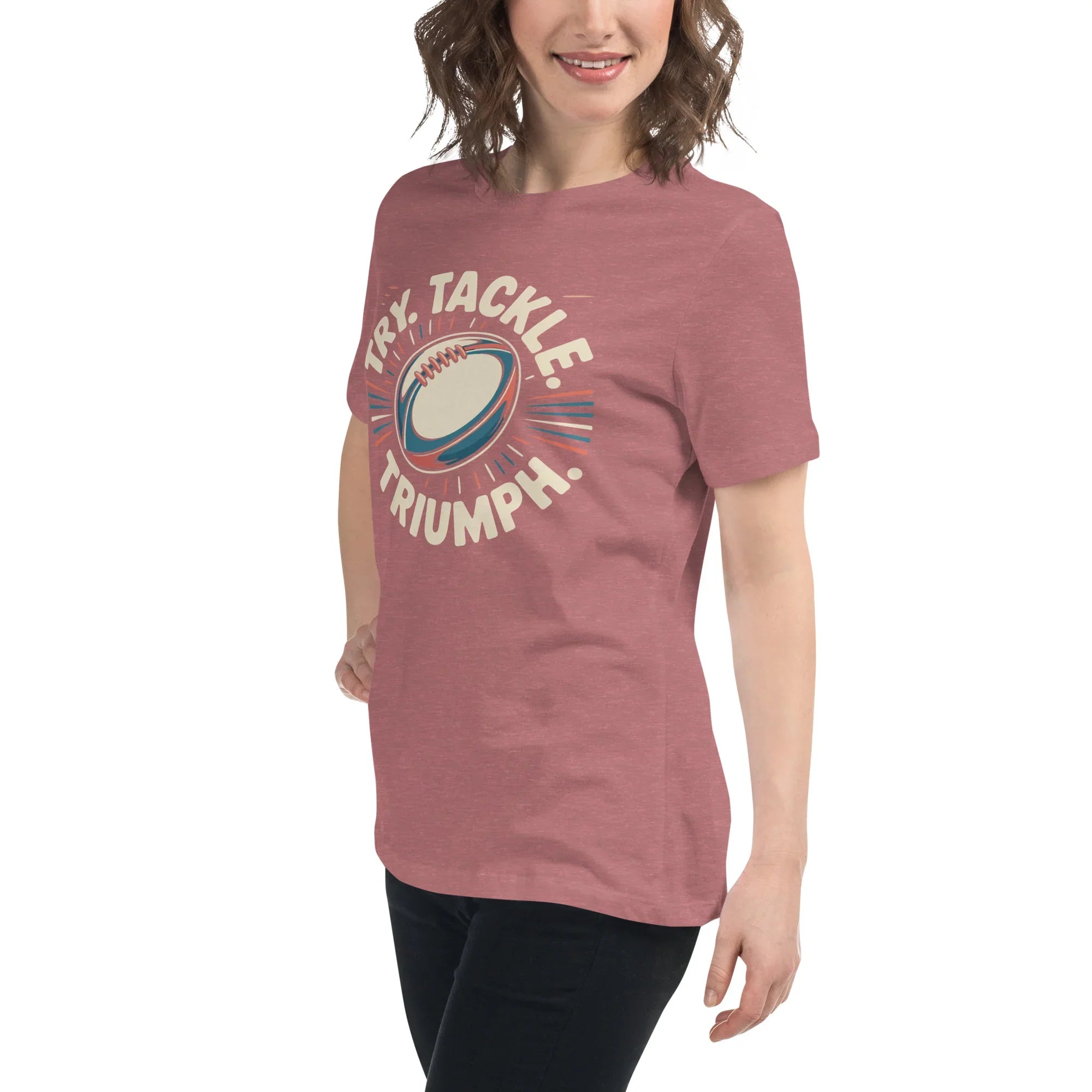 Try Tackle Triumph Tee – Motivational Rugby Graphic - RaZits