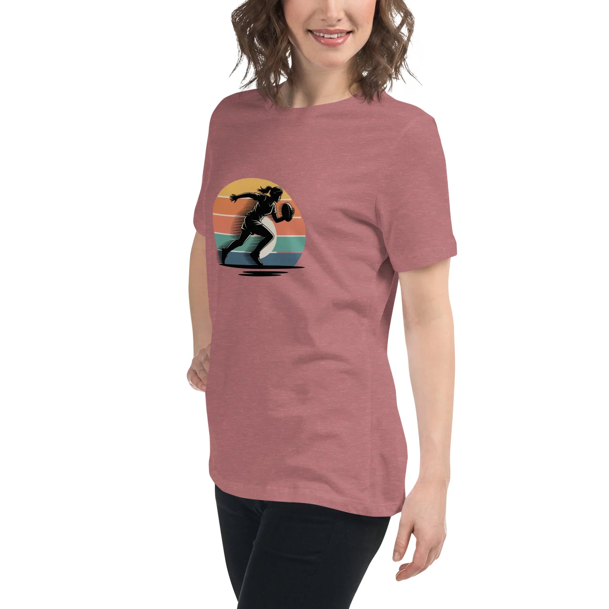 Women's Rugby Runner Tee – Sunset Speed Art - RaZits