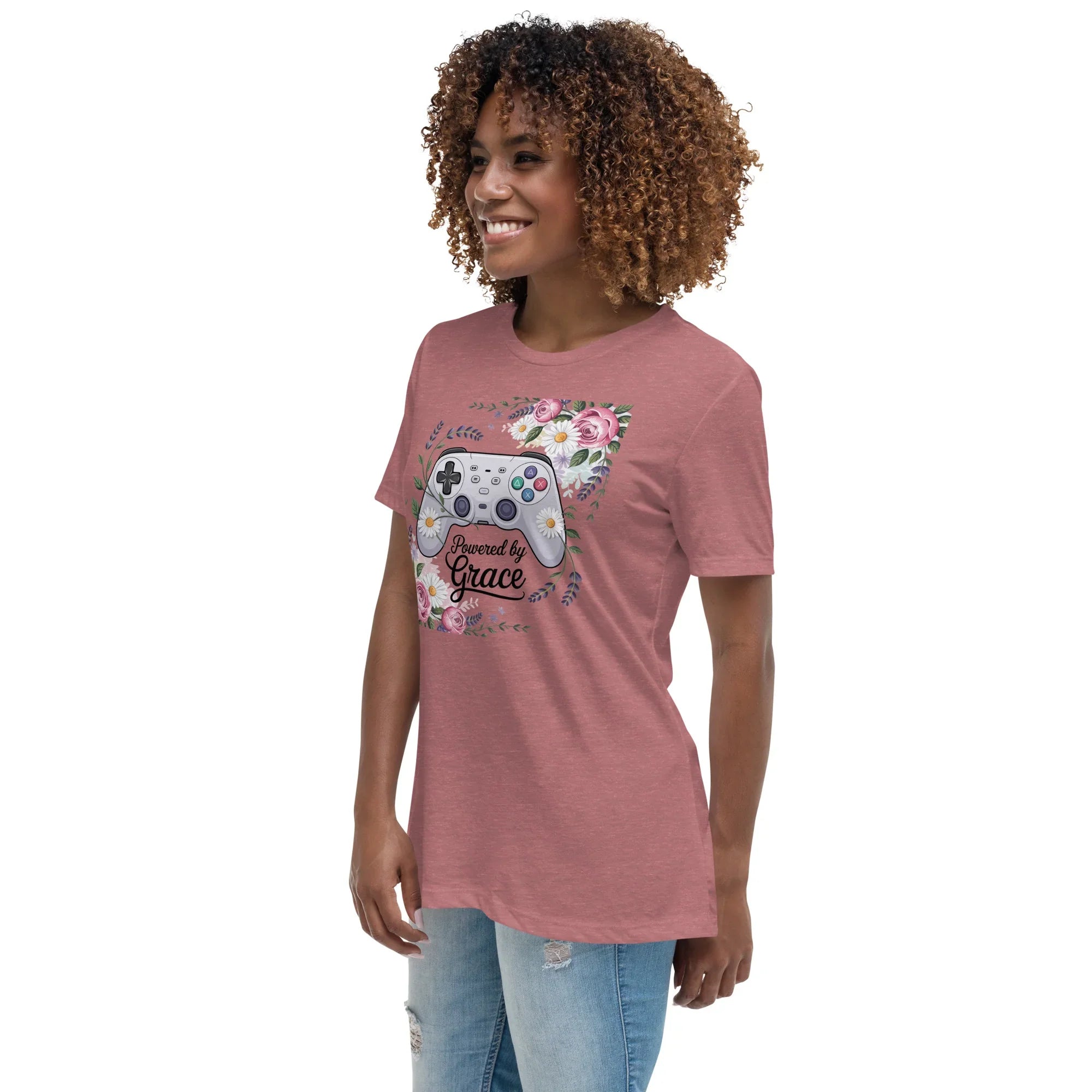 Powered by Grace Shirt – Floral Gamer Girl Tee - RaZits