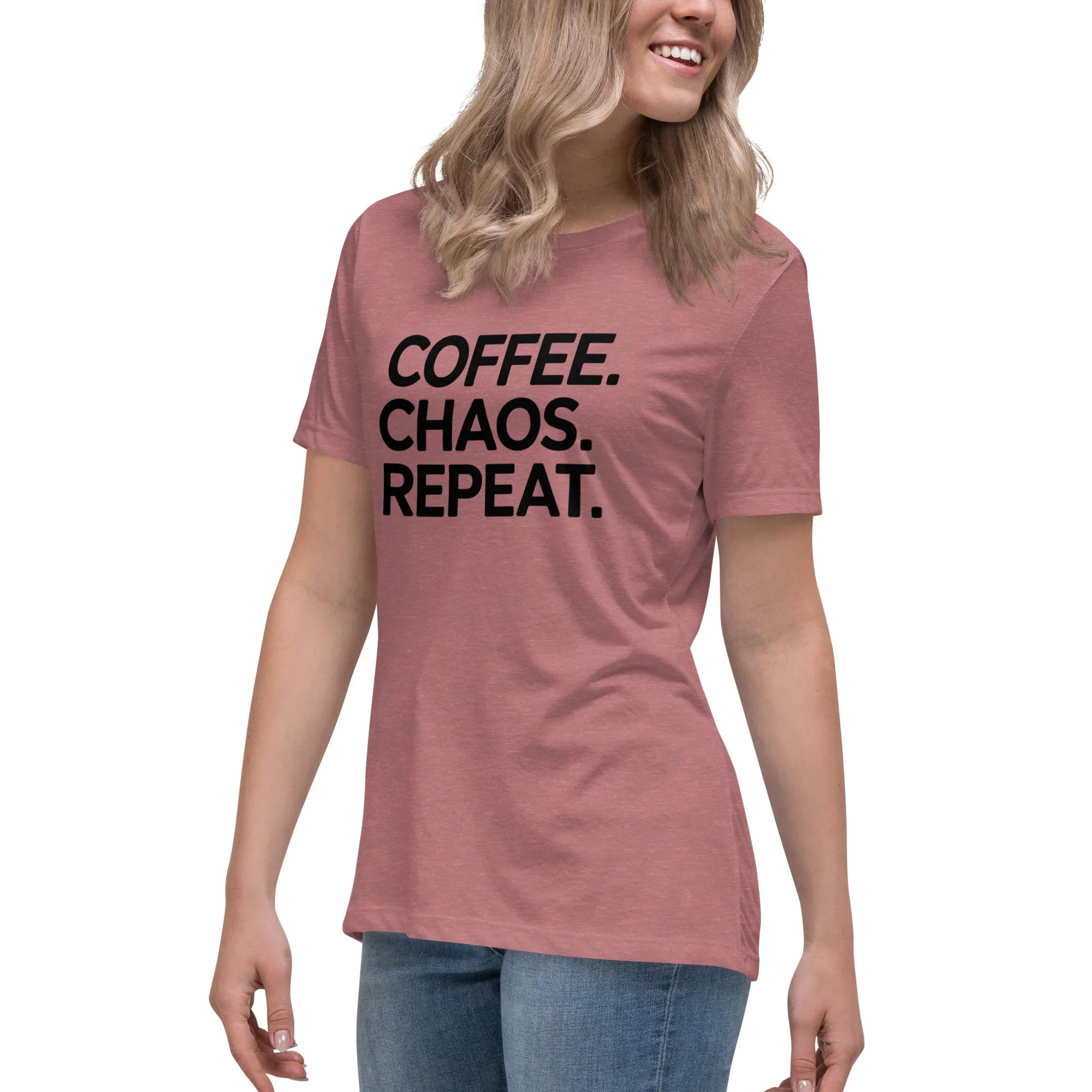 Coffee Chaos Repeat Tee – Bold Black Statement - RaZits