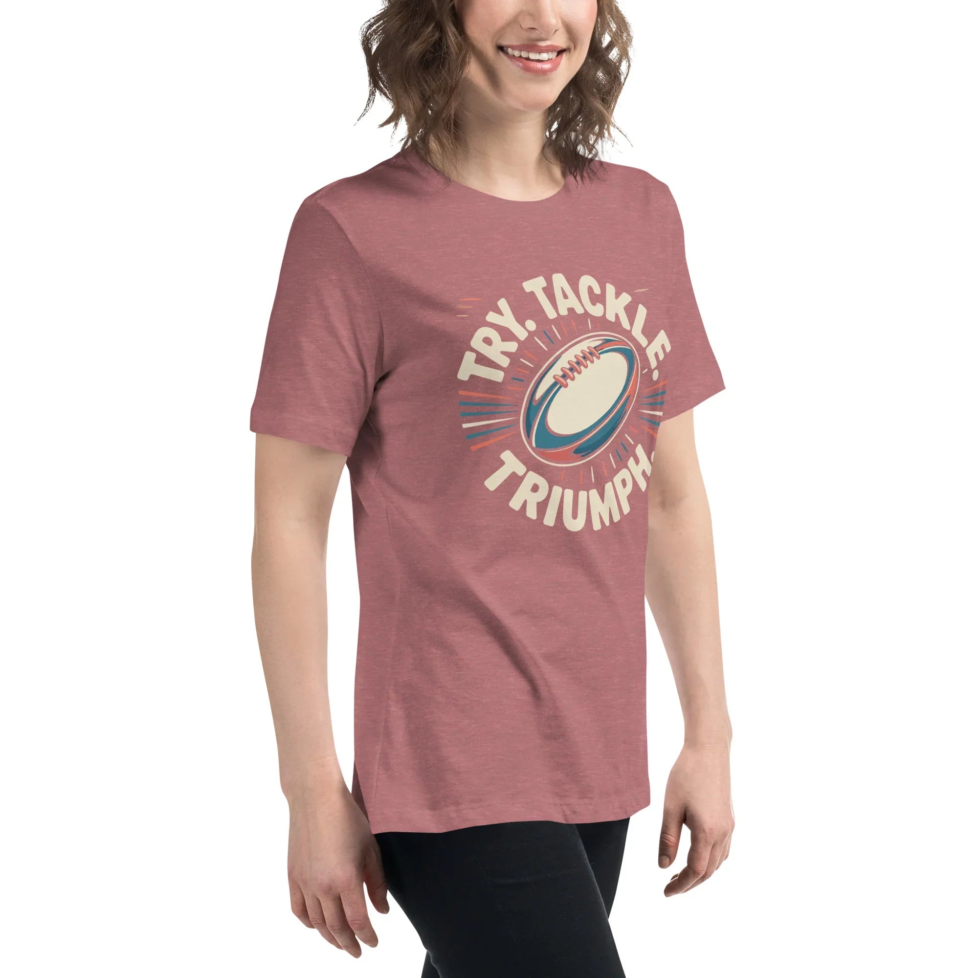 Try Tackle Triumph Tee – Motivational Rugby Graphic - RaZits