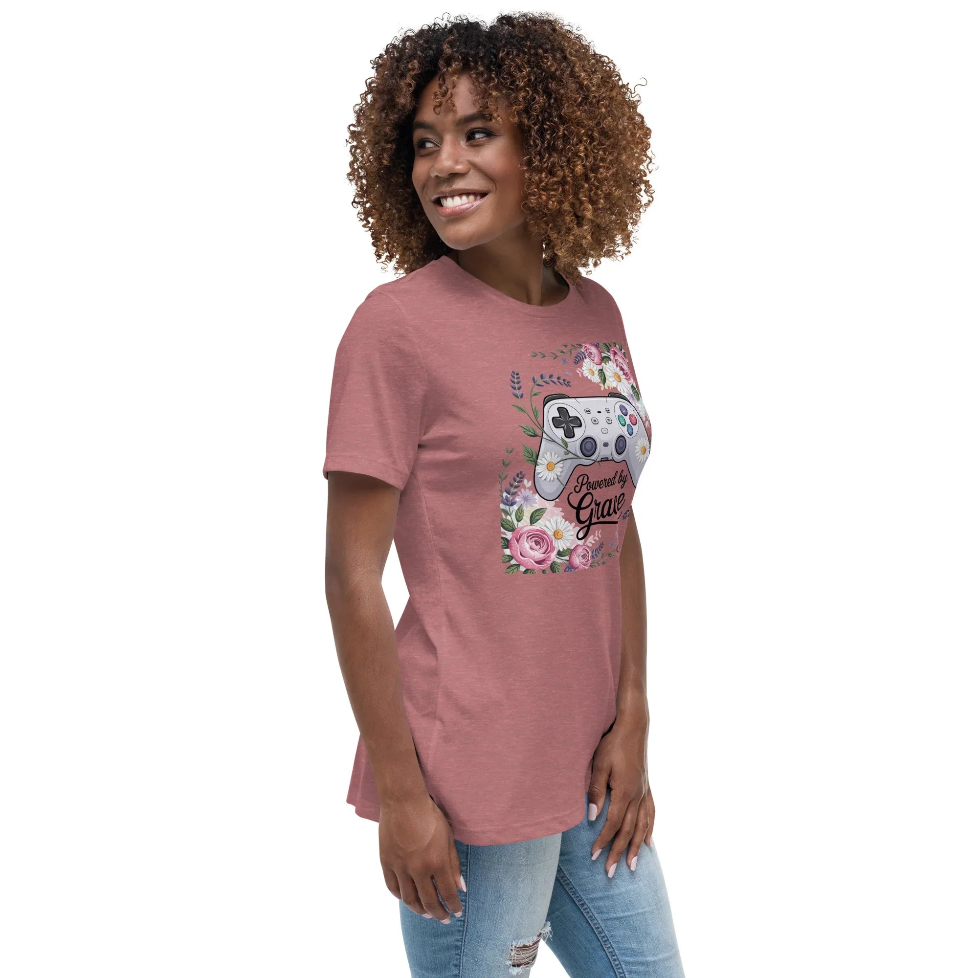 Powered by Grace Shirt – Floral Gamer Girl Tee - RaZits
