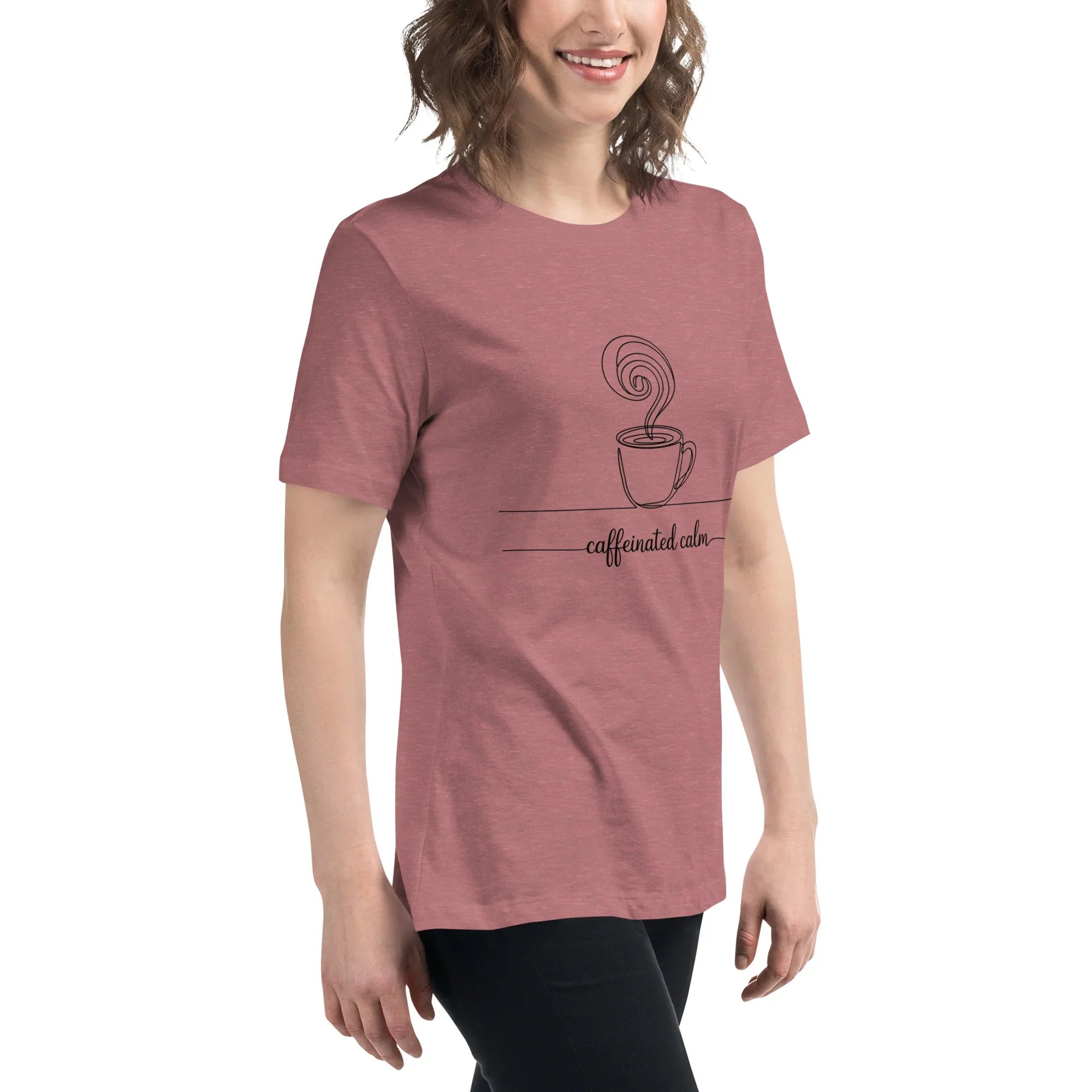 Caffeinated Calm Tee – Minimalist Coffee Line Art - RaZits