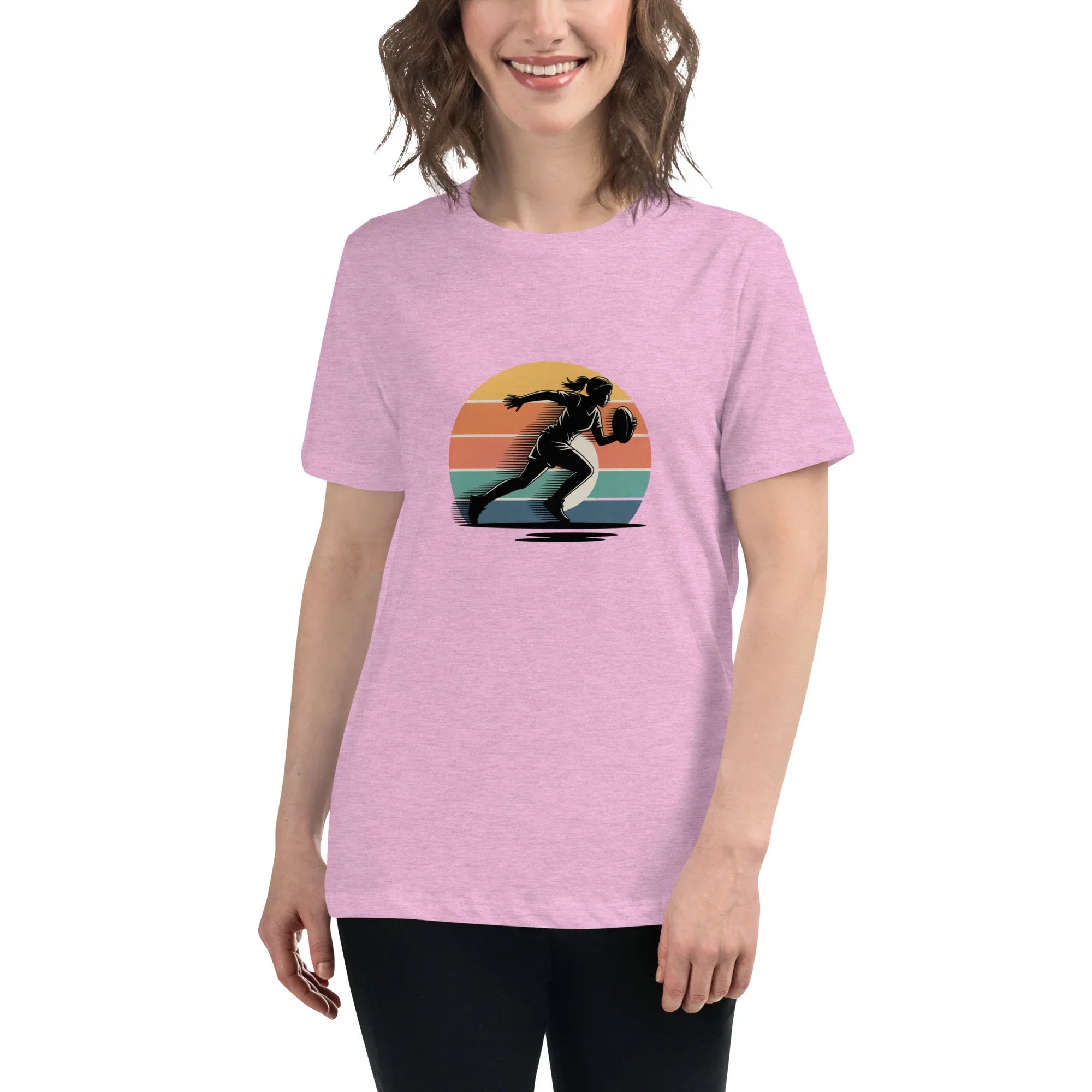 Women's Rugby Runner Tee – Sunset Speed Art - RaZits