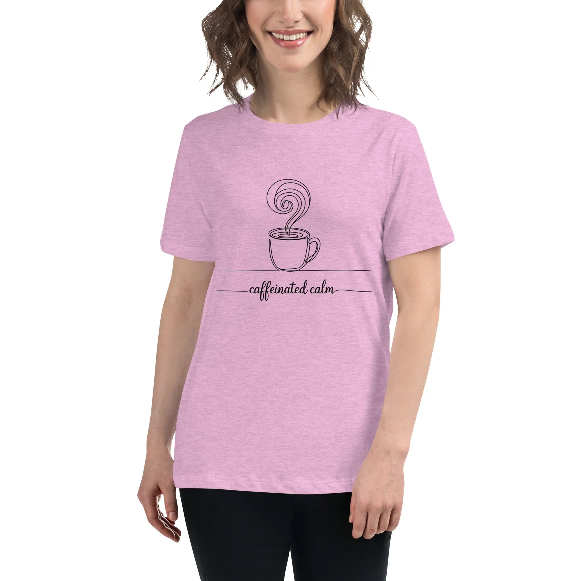 Caffeinated Calm Tee – Minimalist Coffee Line Art - RaZits